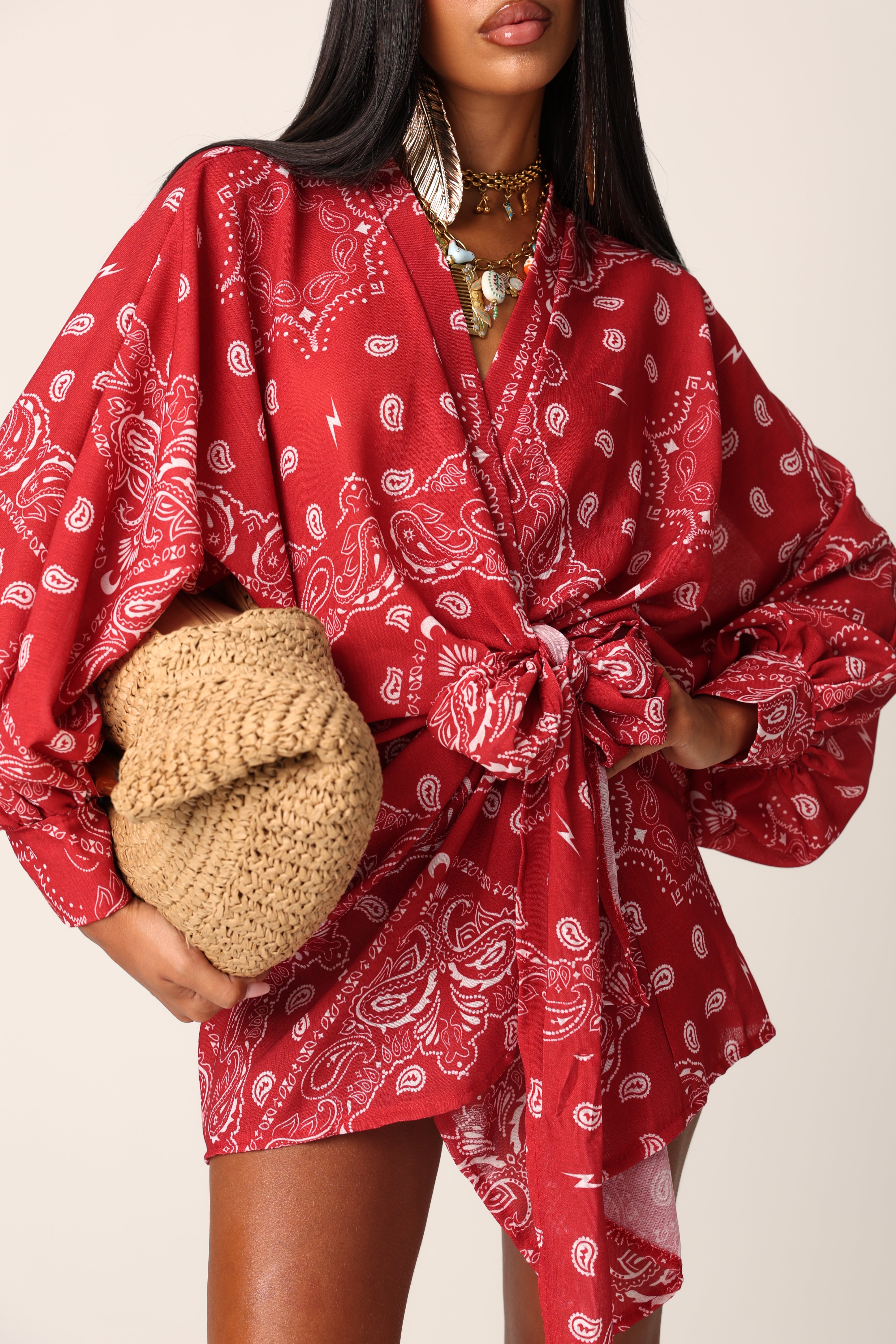 VESTITO PAISLEY YUNA ROSSO