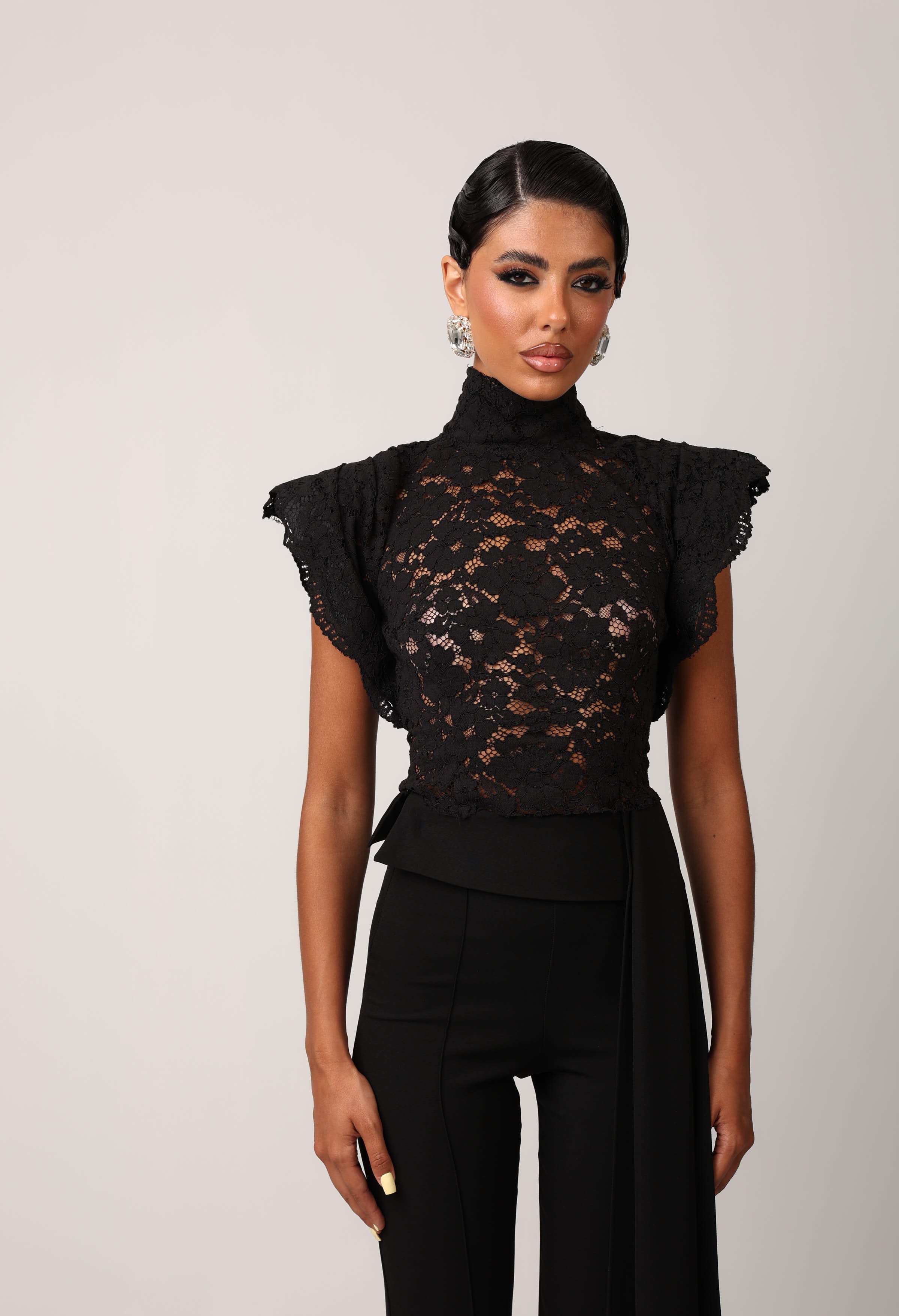 BLUSA PIZZO ECLIPSE NERA BY MARZIA MANGO