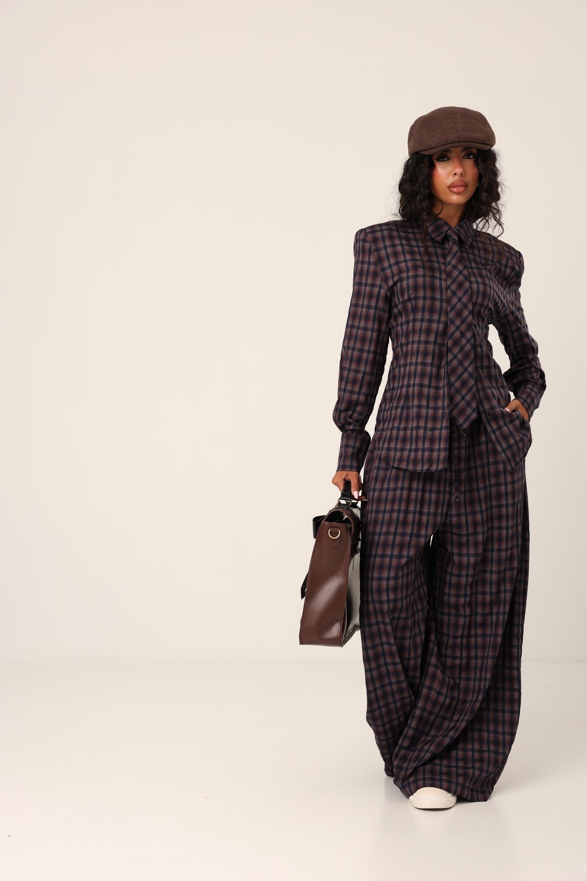 CAMICIA TARTAN MOLLY + CRAVATTA BLU BY LUMINA