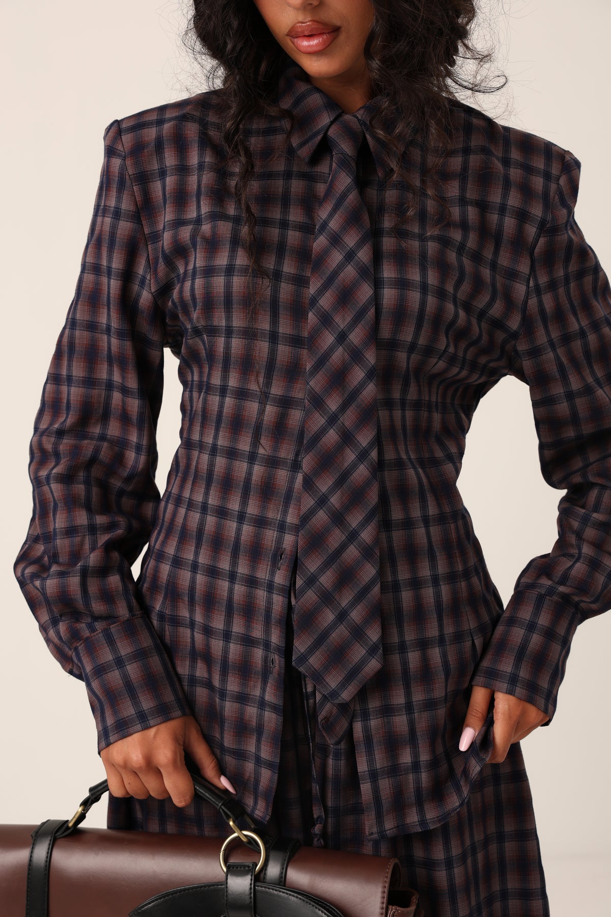 CAMICIA TARTAN MOLLY + CRAVATTA BLU BY LUMINA