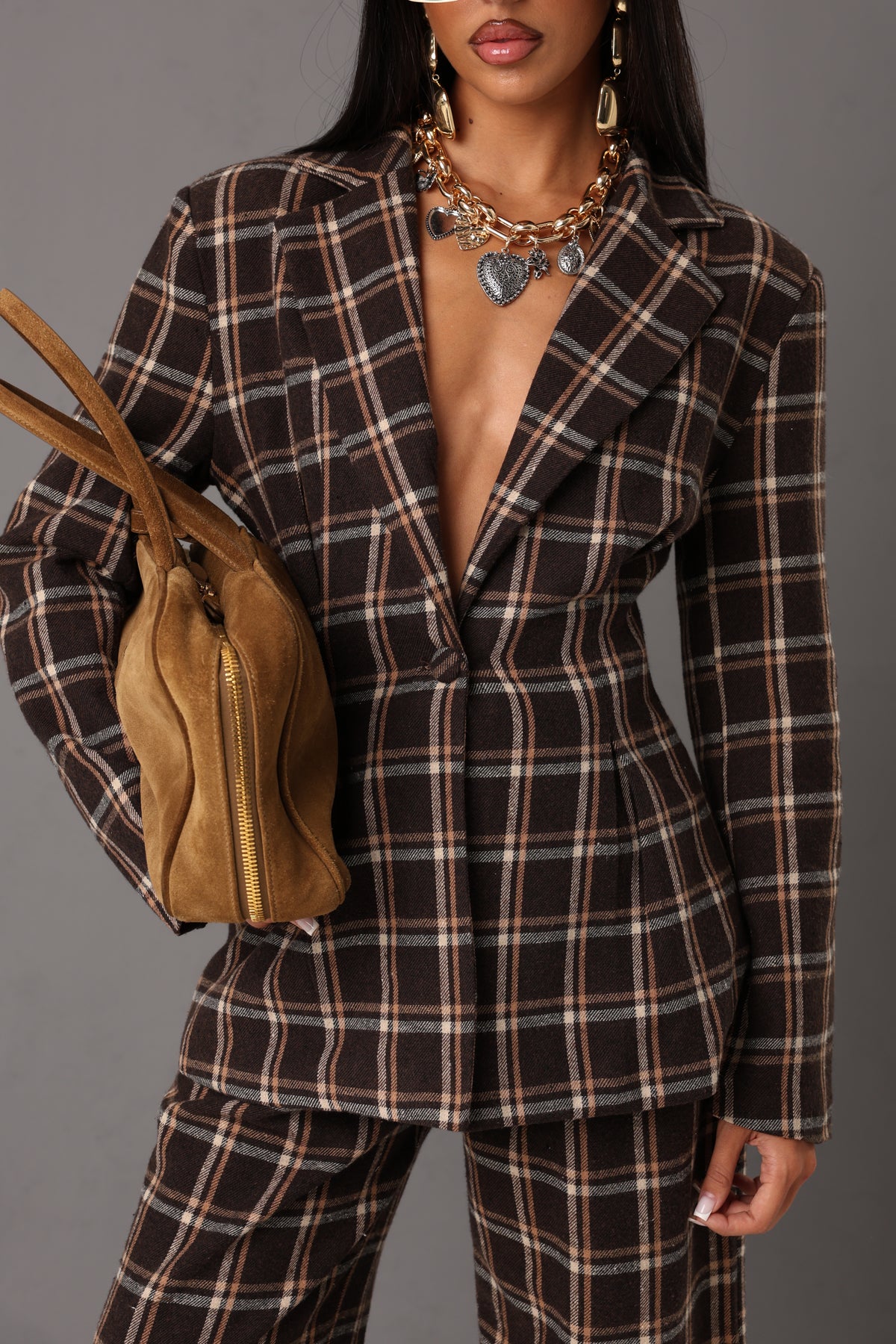 TAILLEUR QUADRI BLIZZARD MARRONE