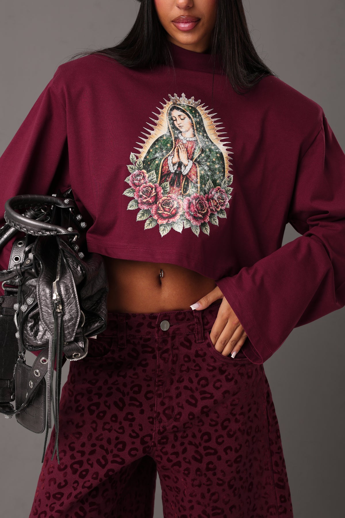 MAGLIA MANICHE LUNGHE PRAY BORDEAUX