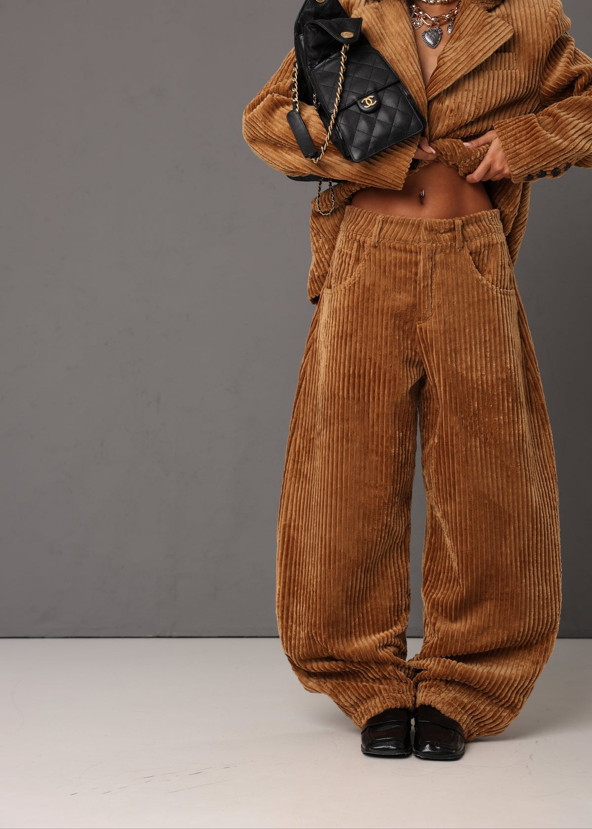 PANTALONI VELLUTO NELLIE BISCOTTO BY LUMINA