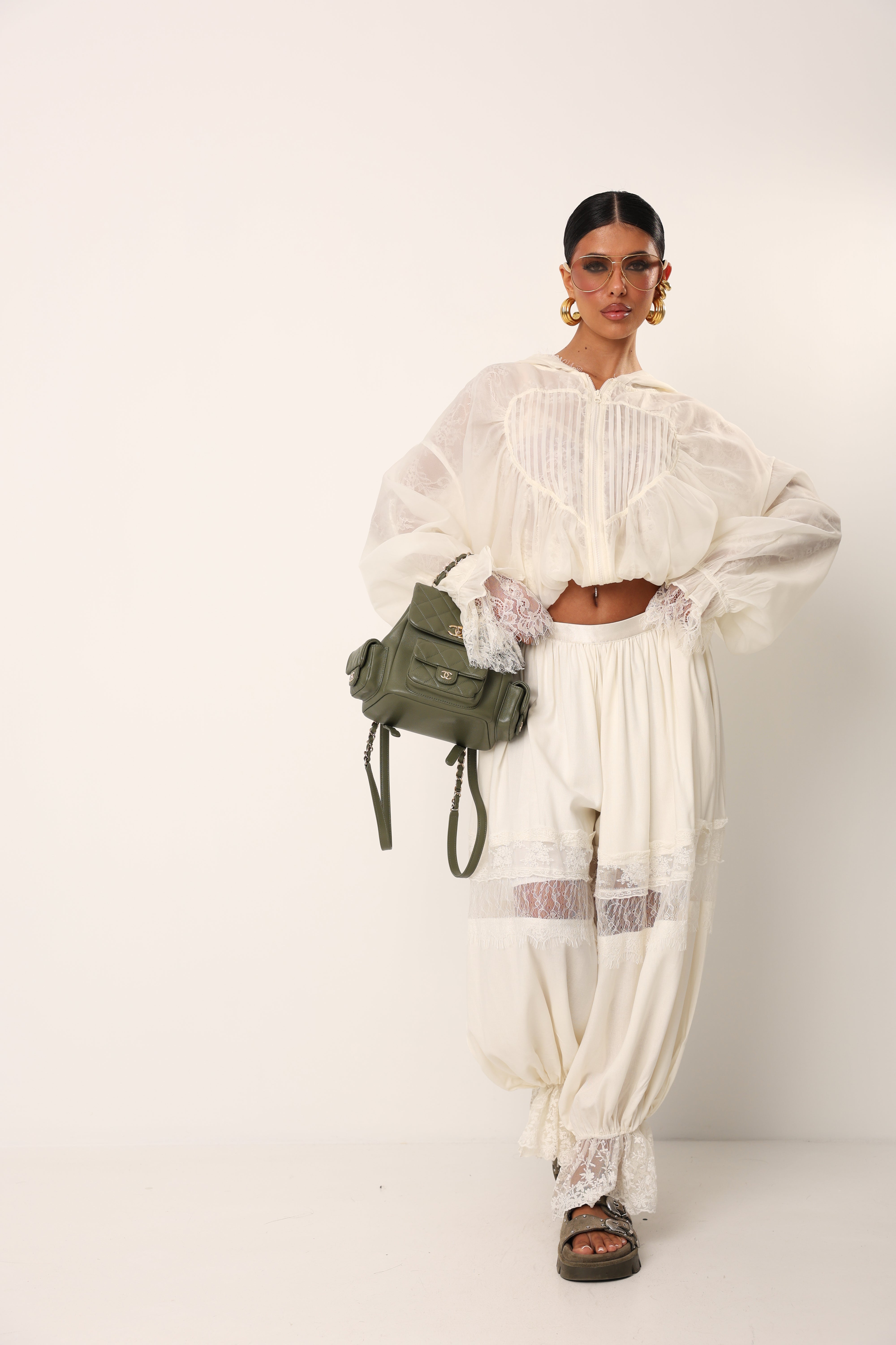 PANTALONI PIZZO NIAMH PANNA