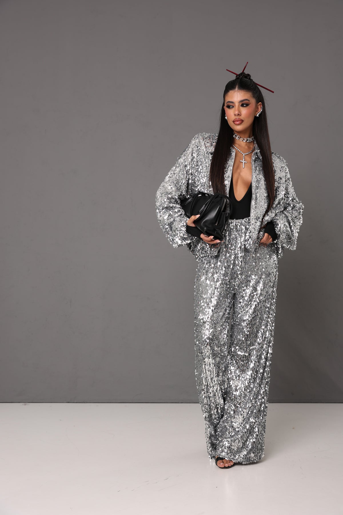 BOMBER PAILLETTES SUSIE SILVER BY LUMINA
