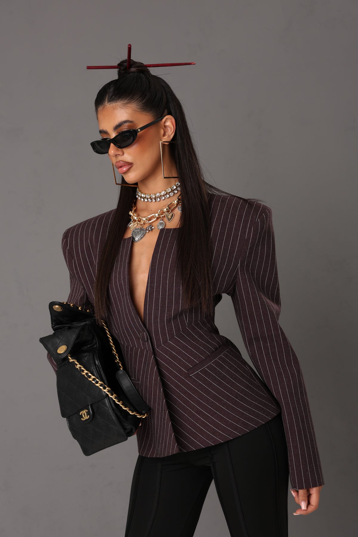 BLAZER GESSATO HBTOO MELANZANA BY MARZIA MANGO