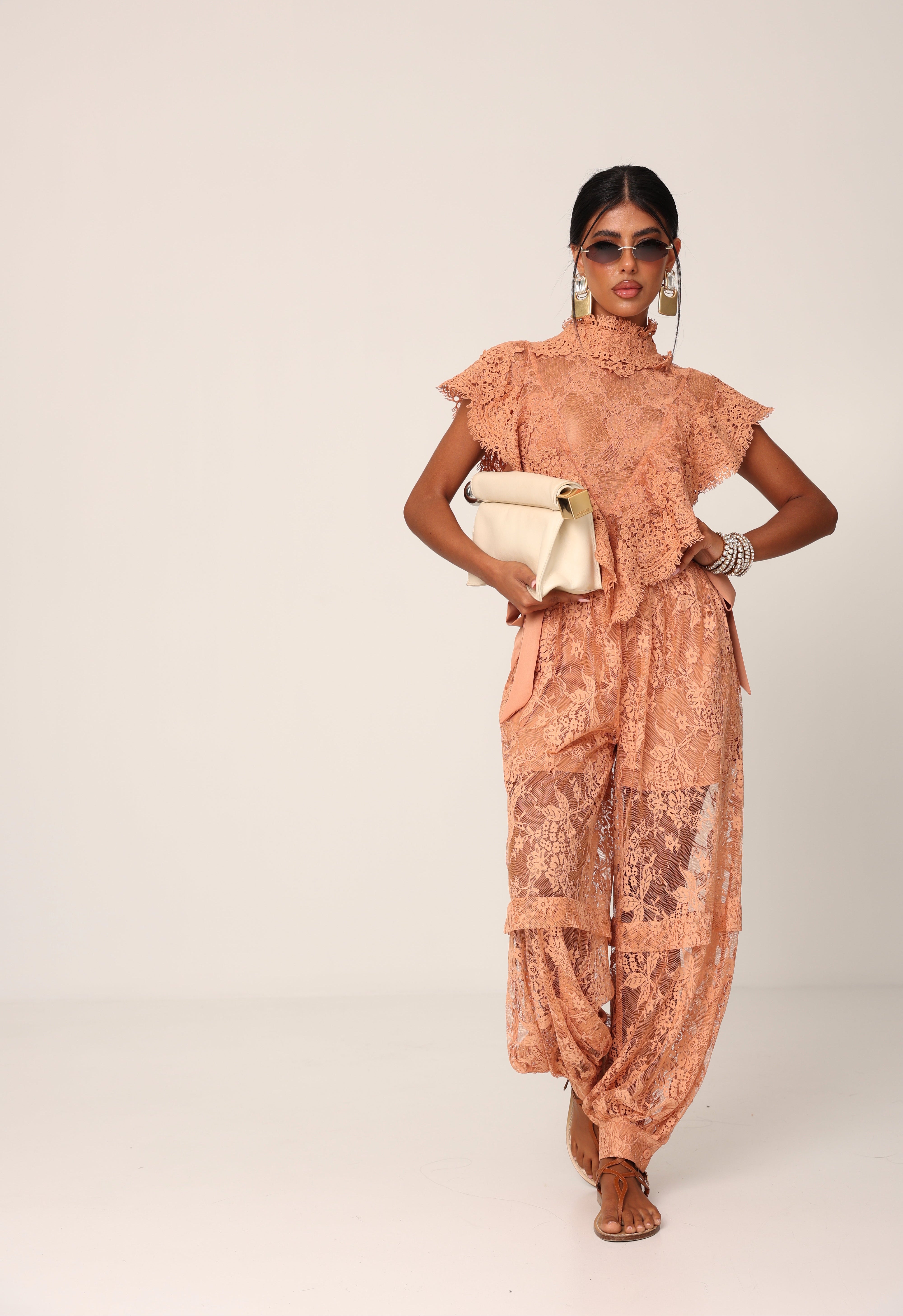 COORDINATO PIZZO NAYELI SALMONE