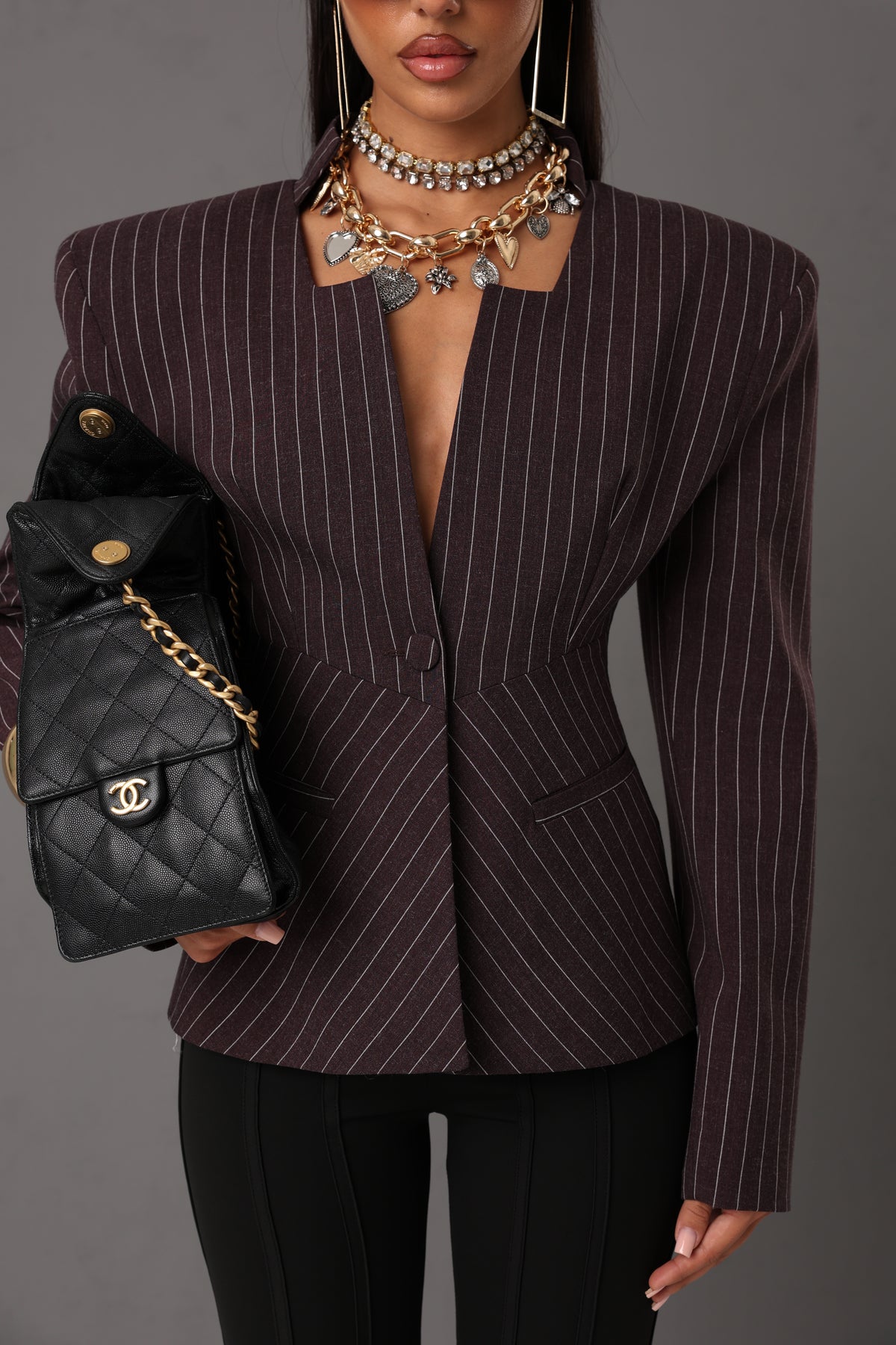 BLAZER GESSATO HBTOO MELANZANA BY MARZIA MANGO