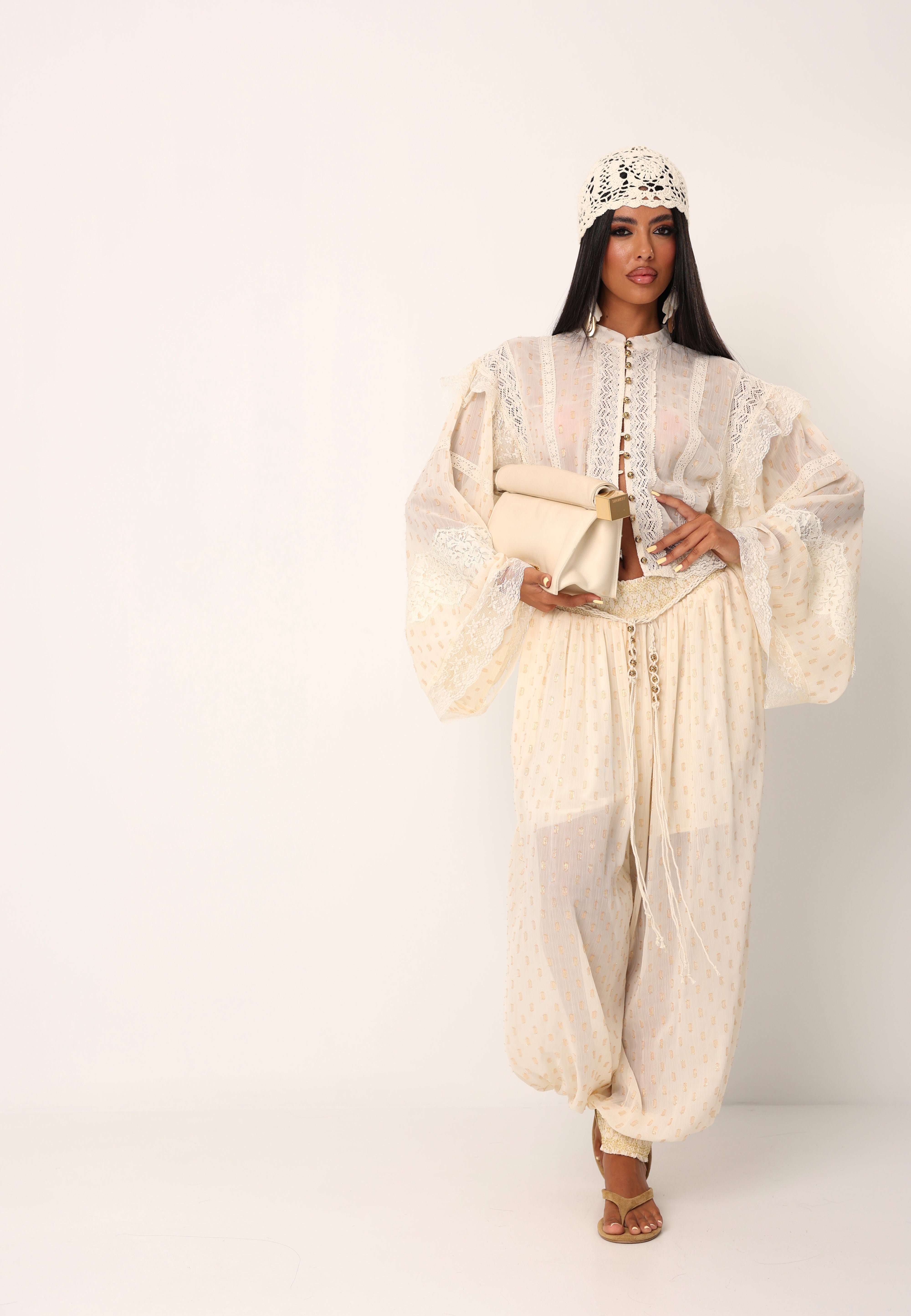 COORDINATO VELATO NADIA PANNA INSERTI ORO