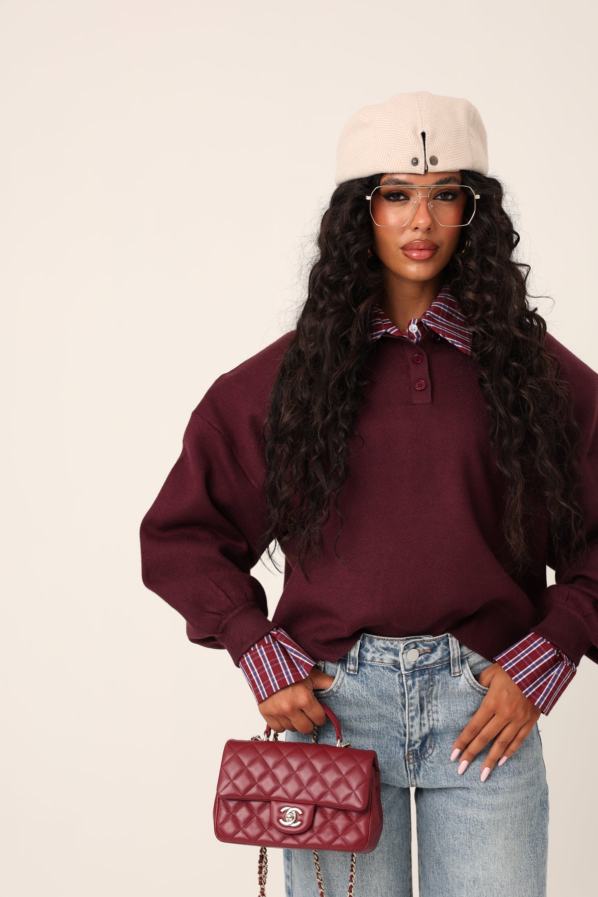 POLO SPALLINE ALEXIA BORDEAUX