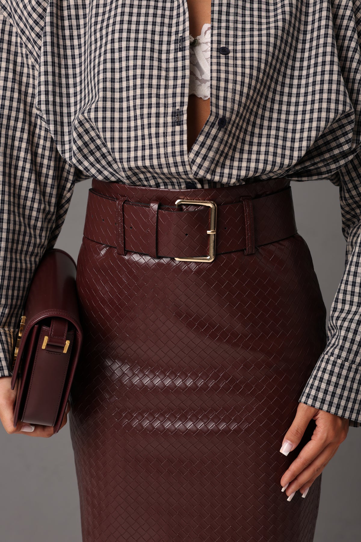 LONGUETTE ECOPELLE SARA BORDEAUX + CINTURA