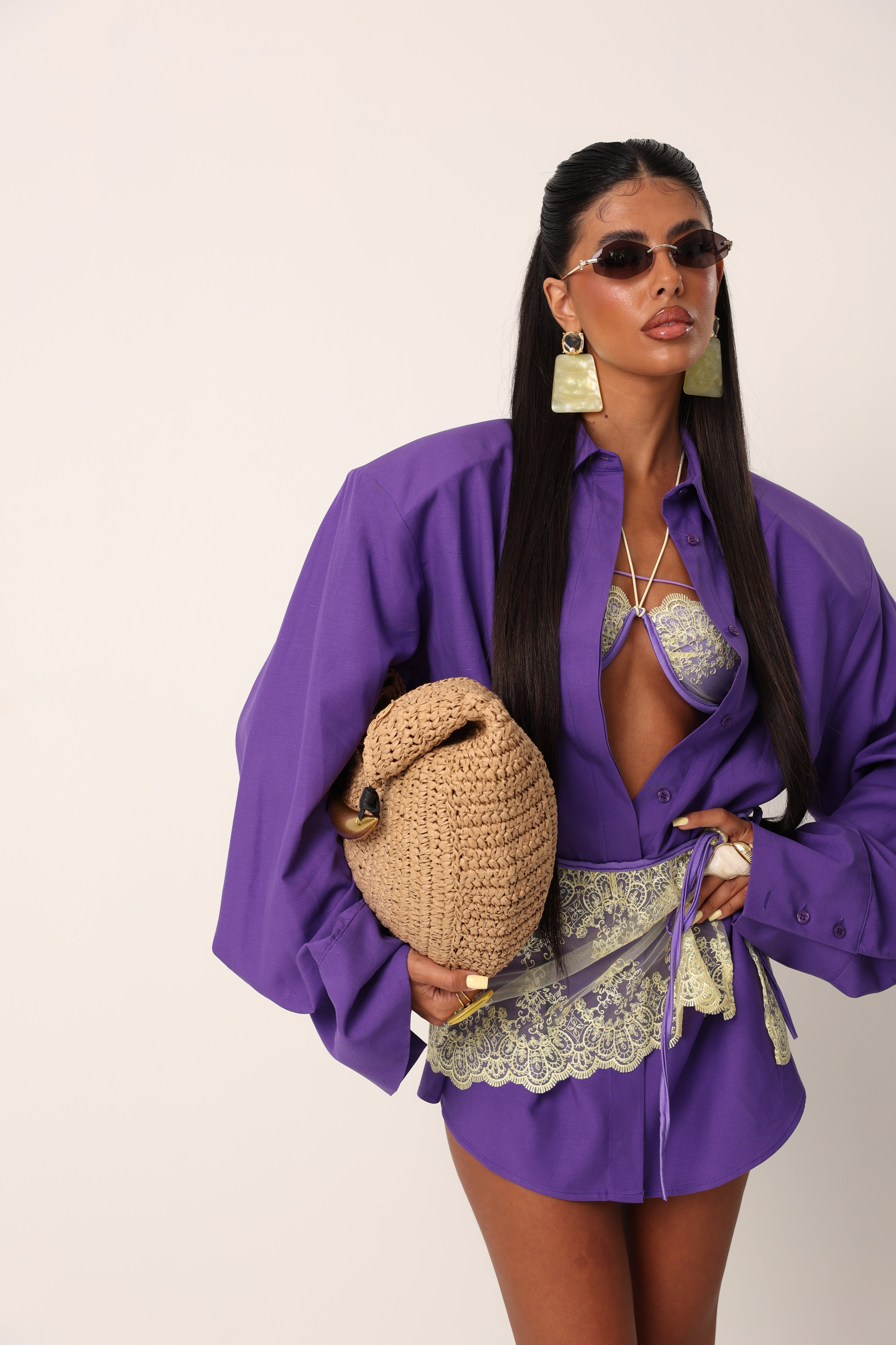 CAMICIA LINO FRANCES VIOLA
