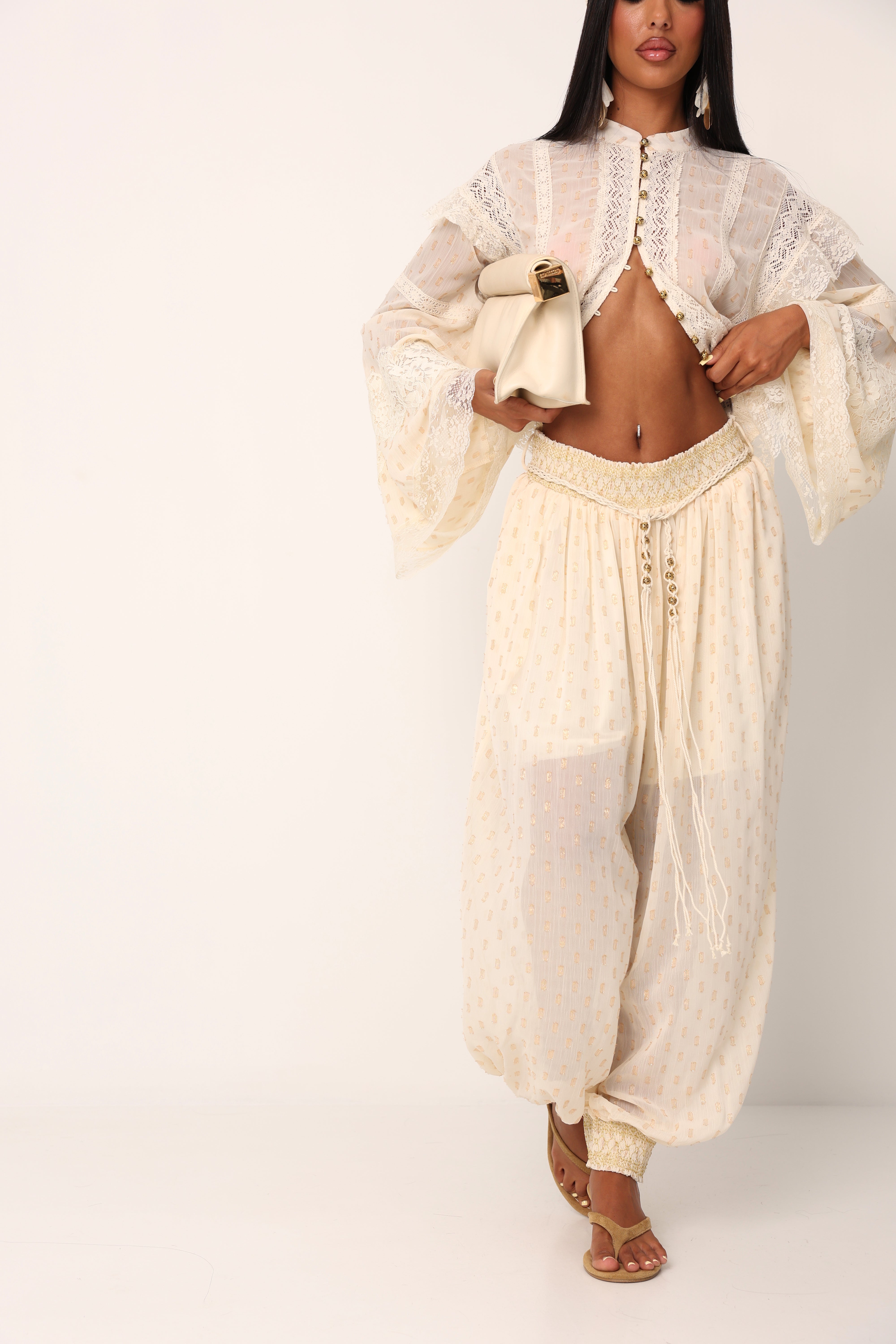 COORDINATO VELATO NADIA PANNA INSERTI ORO