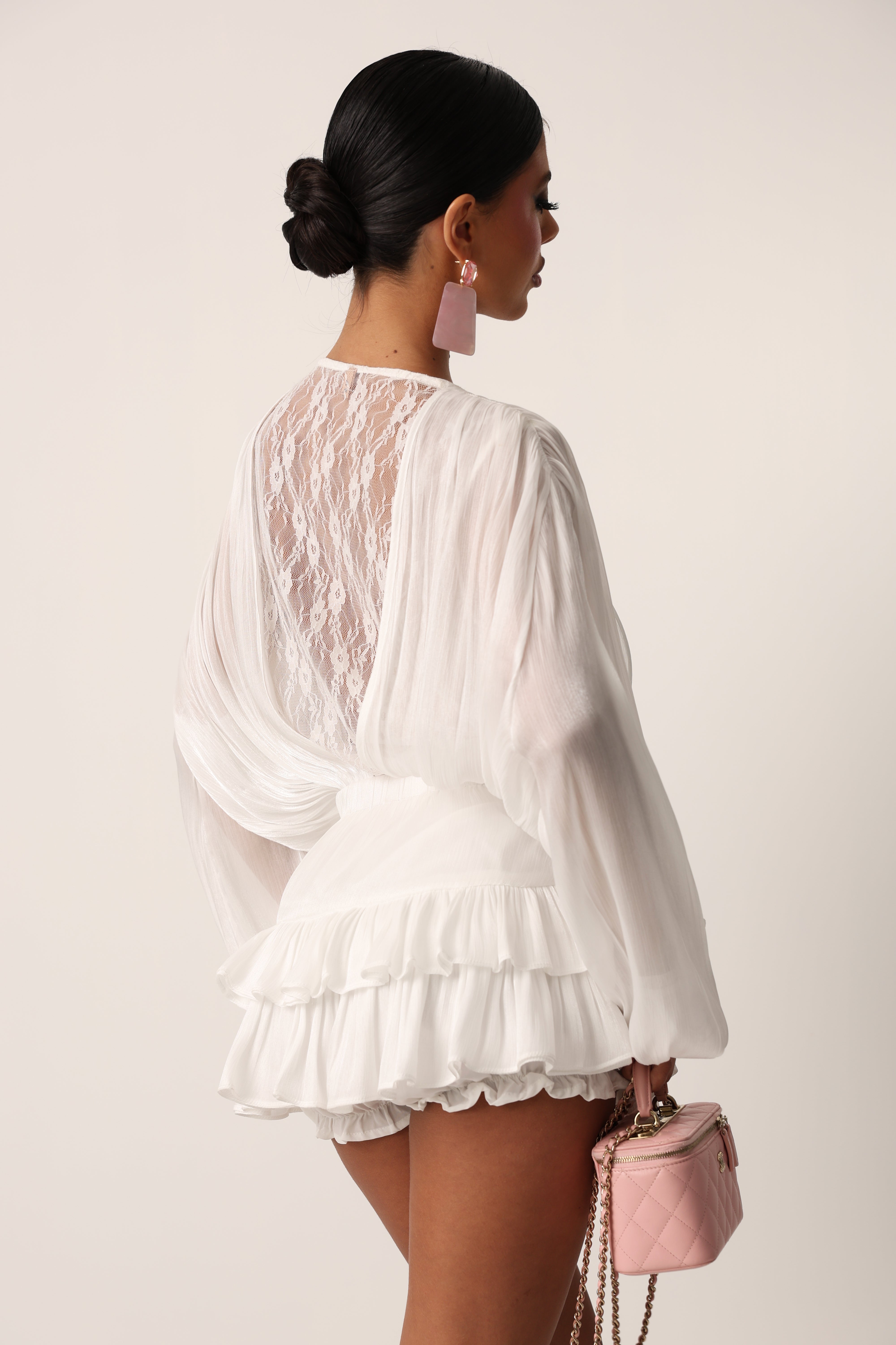 VESTITO PIZZO BLUMA BIANCO + CULOTTE