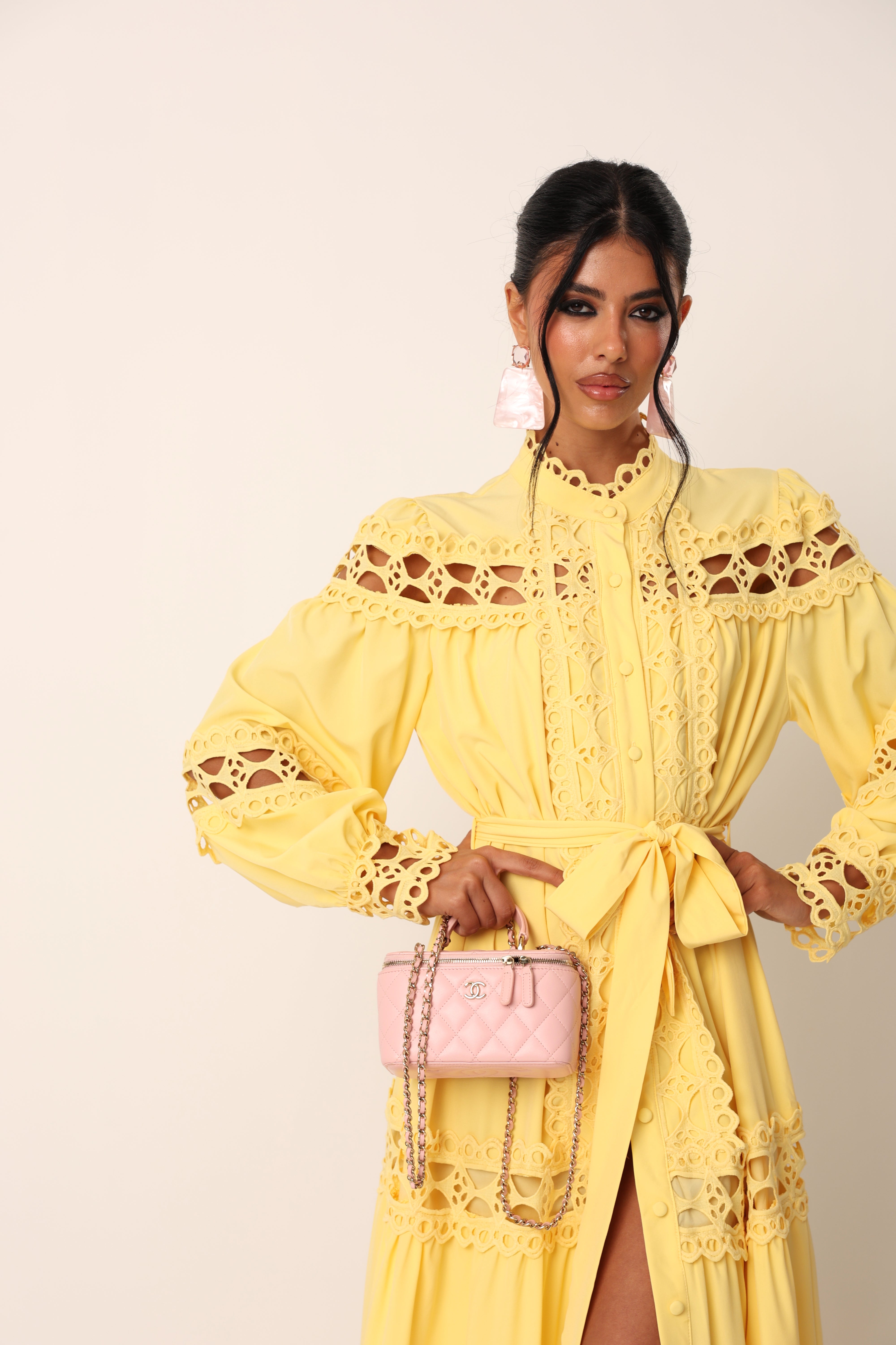 VESTITO GHADA GIALLO + CINTURA