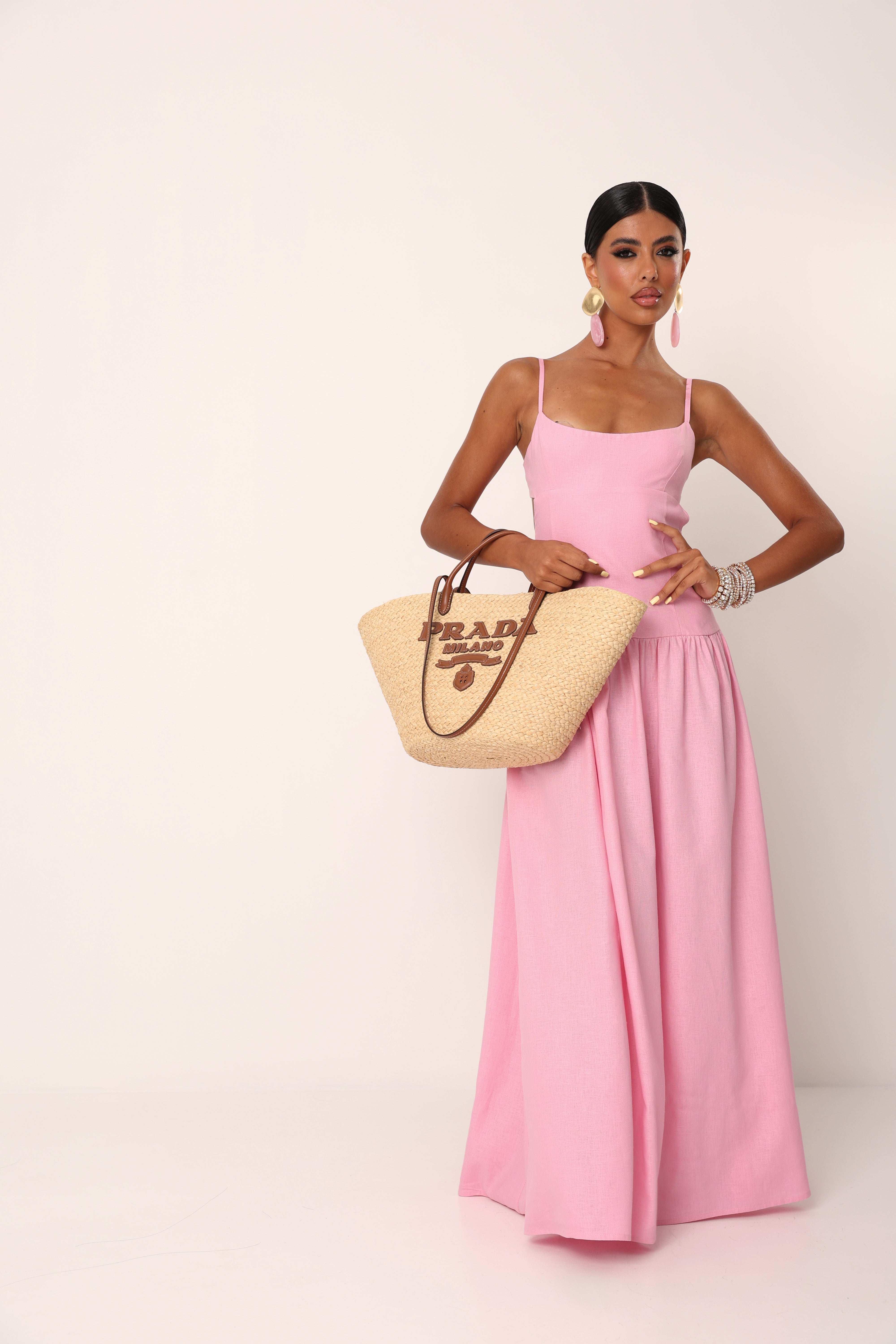 VESTITO LINO HADID ROSA
