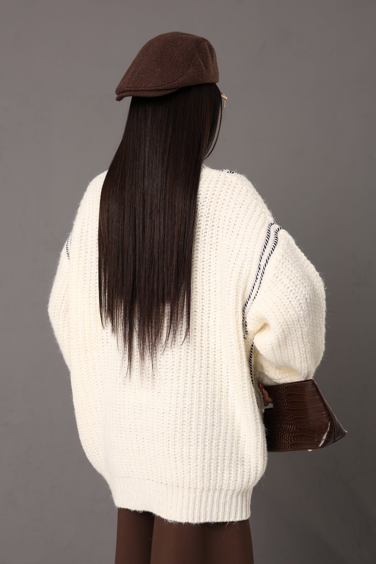 CARDIGAN TASCHE SHAREN BIANCO