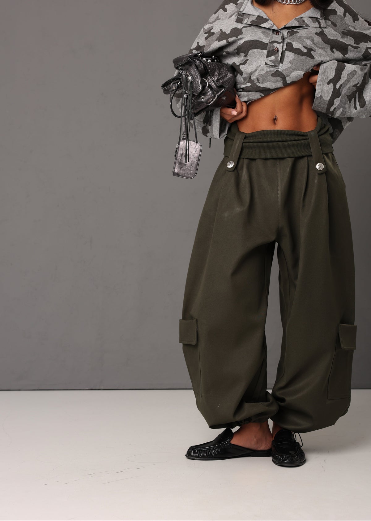 PANTALONI ELASTICO TARA VERDE MILITARE