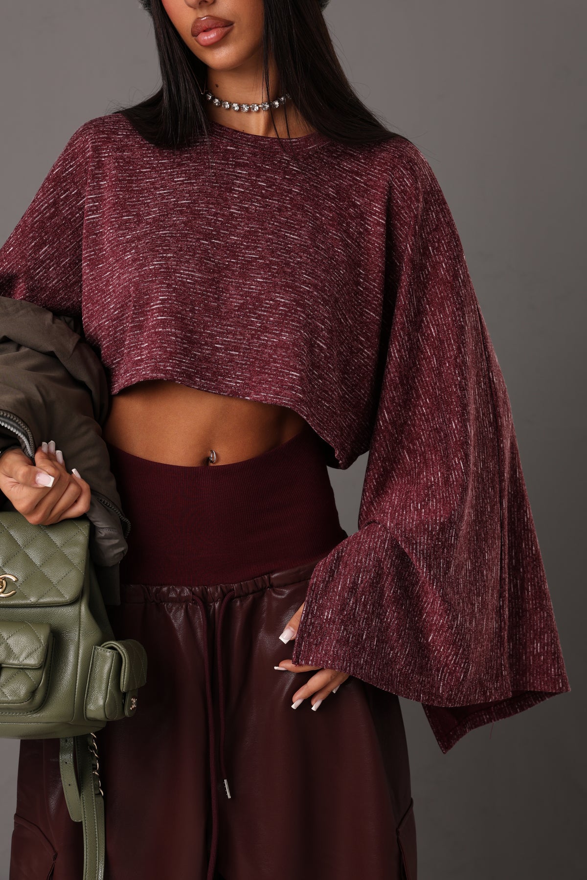 MAGLIA MELANGE CLARA BORDEAUX