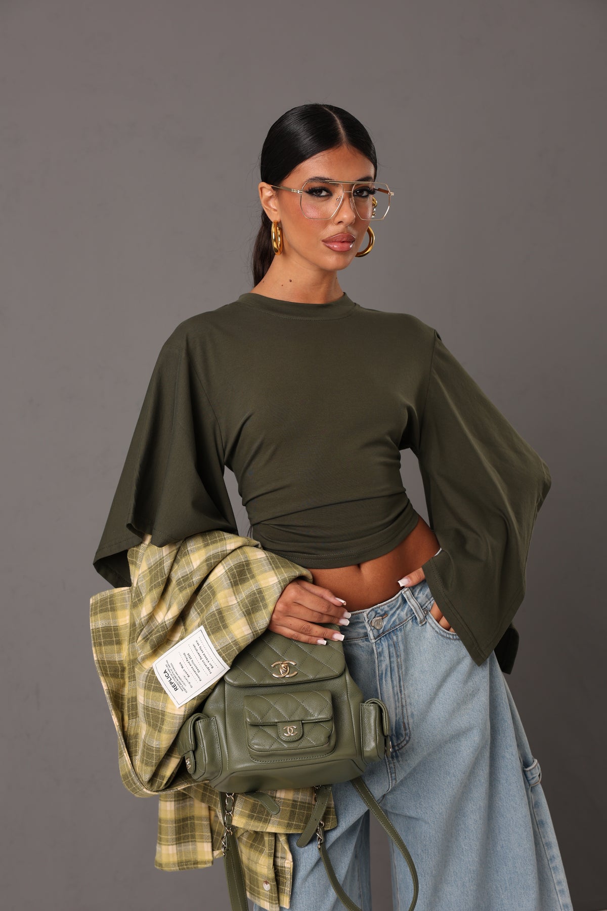 MAGLIA AVVITATA COSTANZA VERDE MILITARE