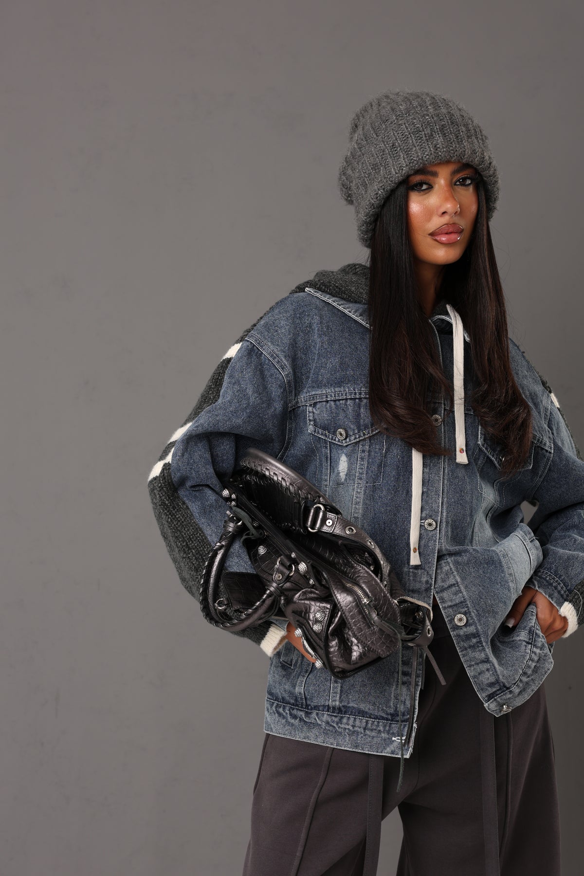 GIACCA DENIM MICHELLE GRIGIA