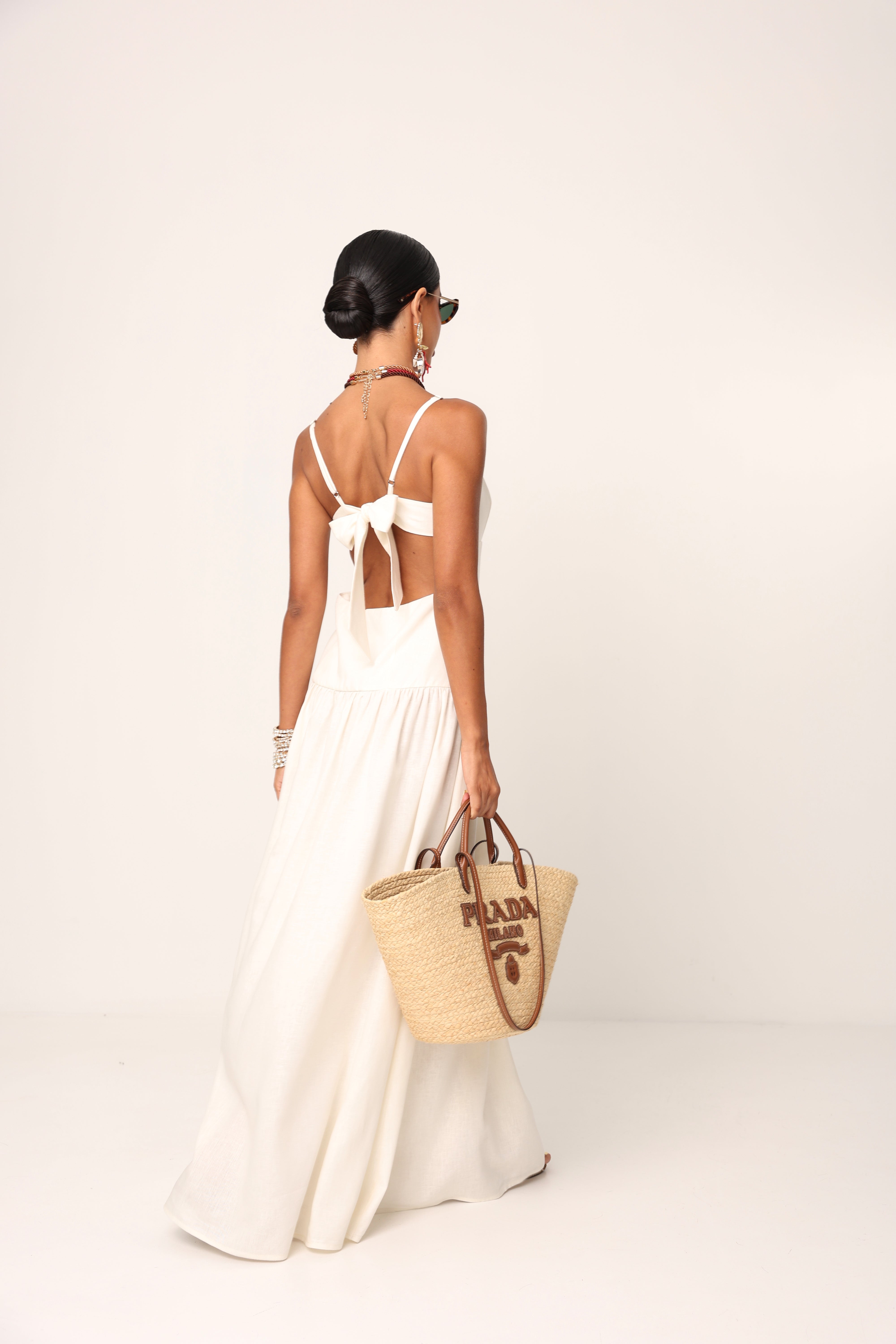 VESTITO LINO HADID BIANCO