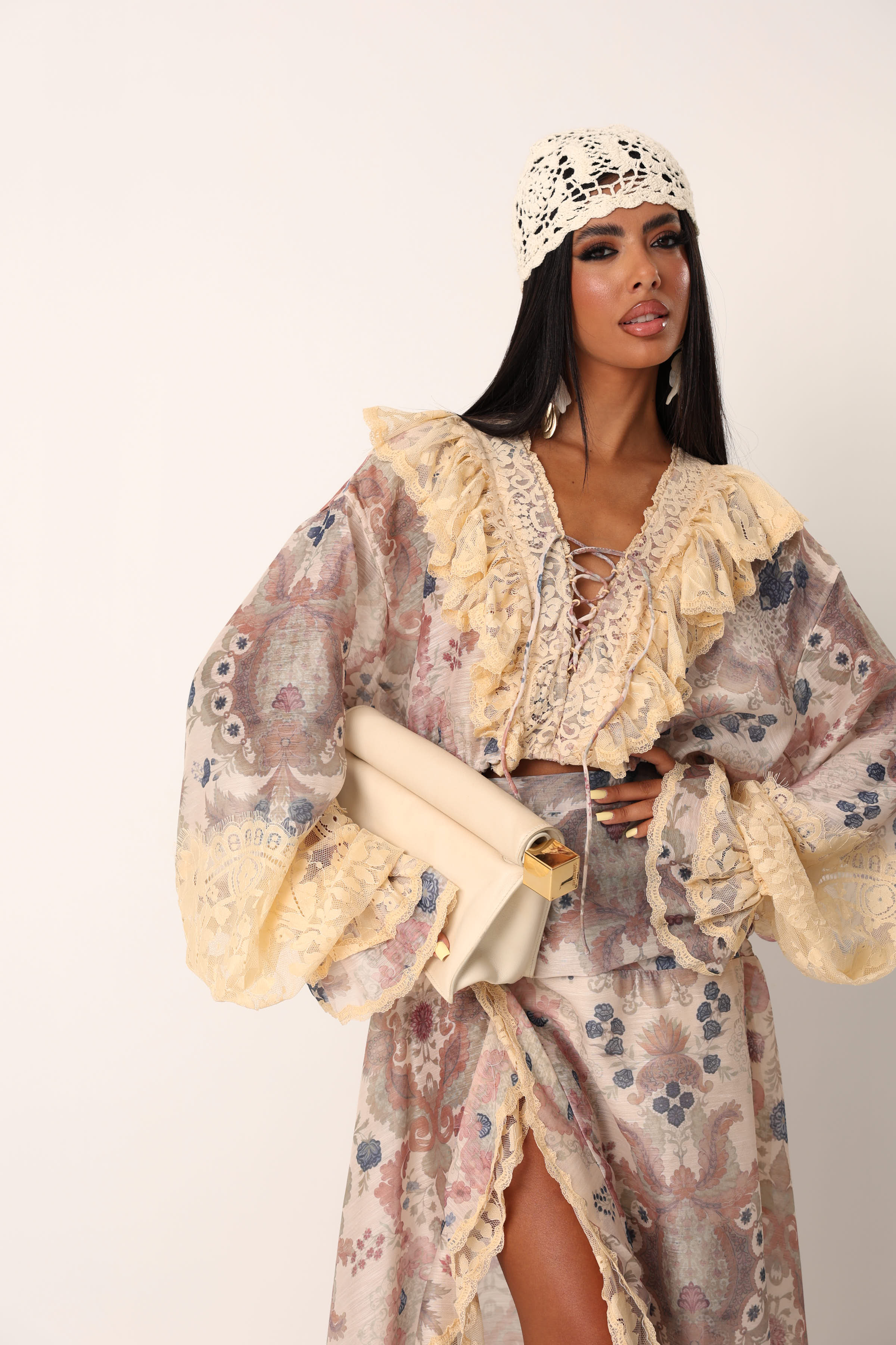 COORDINATO FIORATO PAROS BEIGE