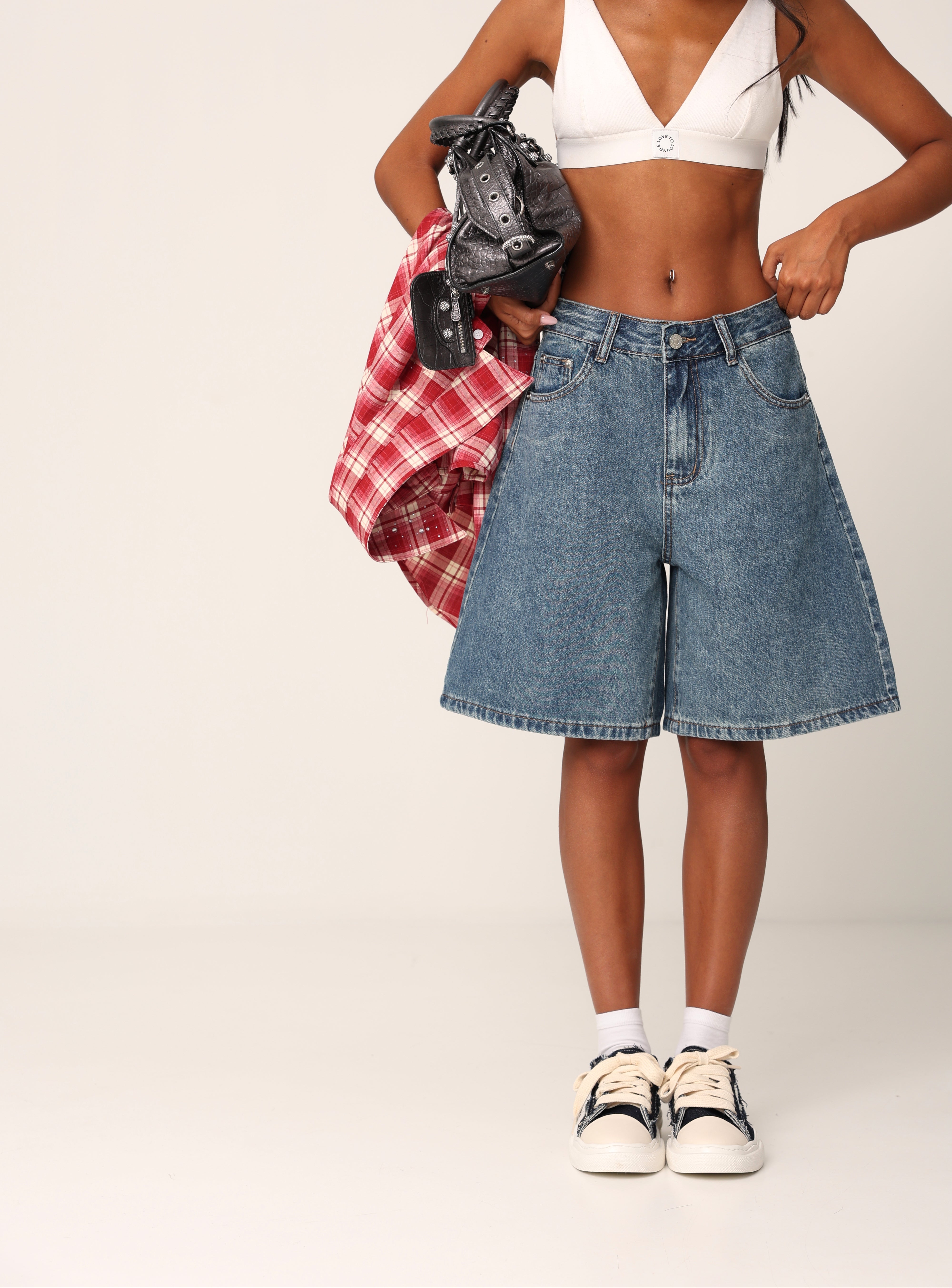 BERMUDA POCKET HEART DENIM BLUE