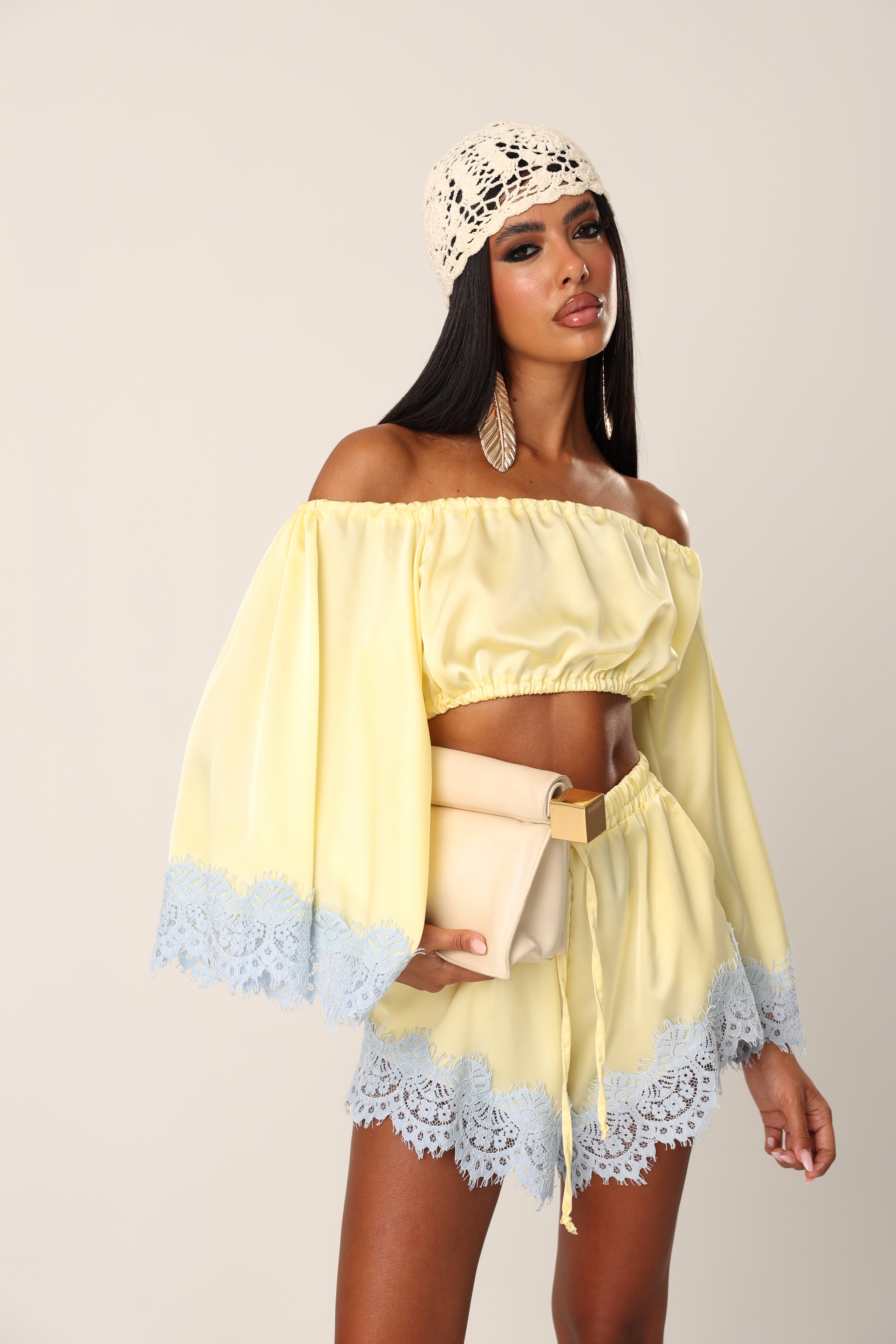 COORDINATO PIZZO DAKOTA GIALLO/AZZURRO