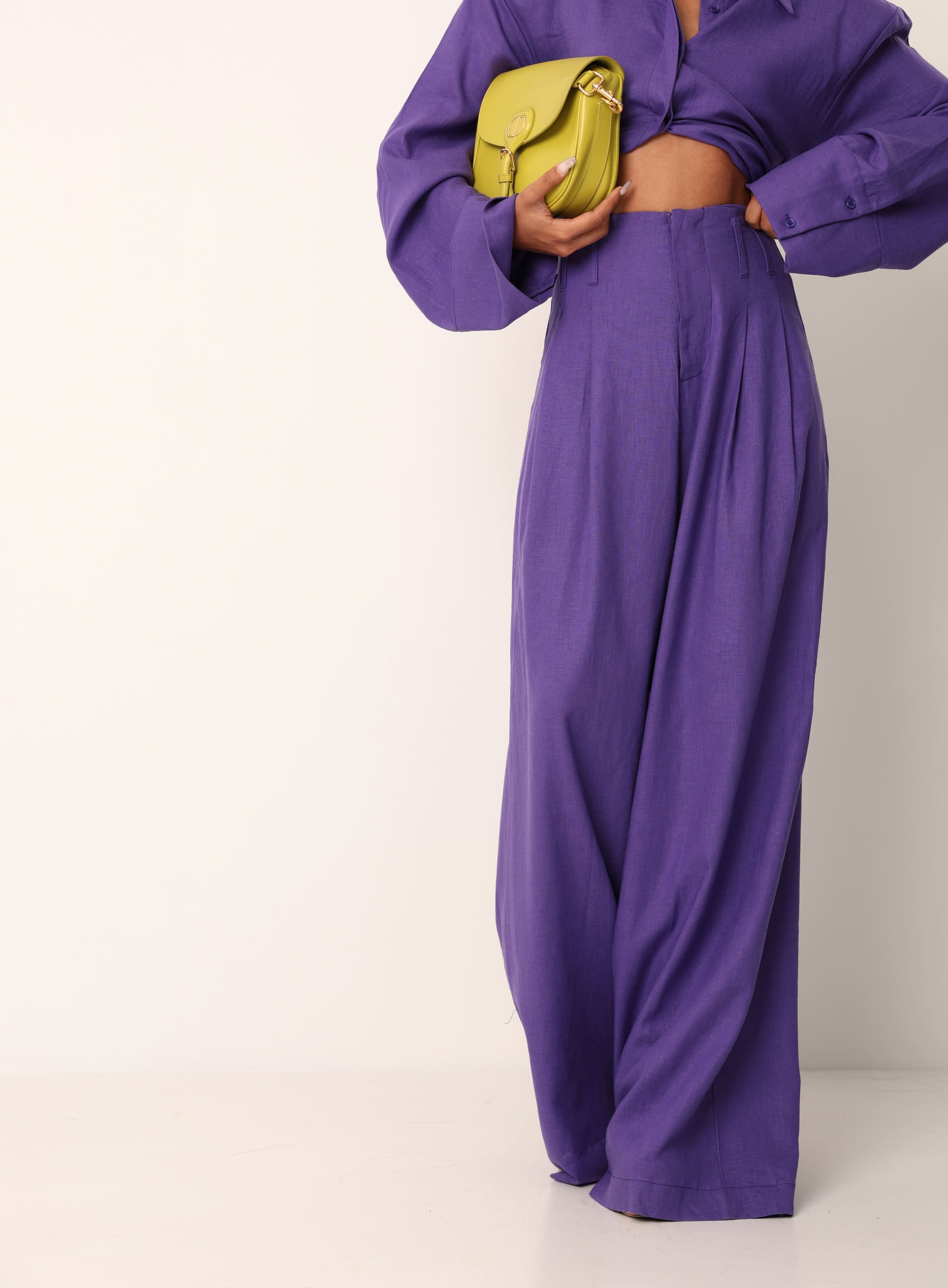 PANTALONI PALAZZO CALIDA VIOLA MADE IN ITALY