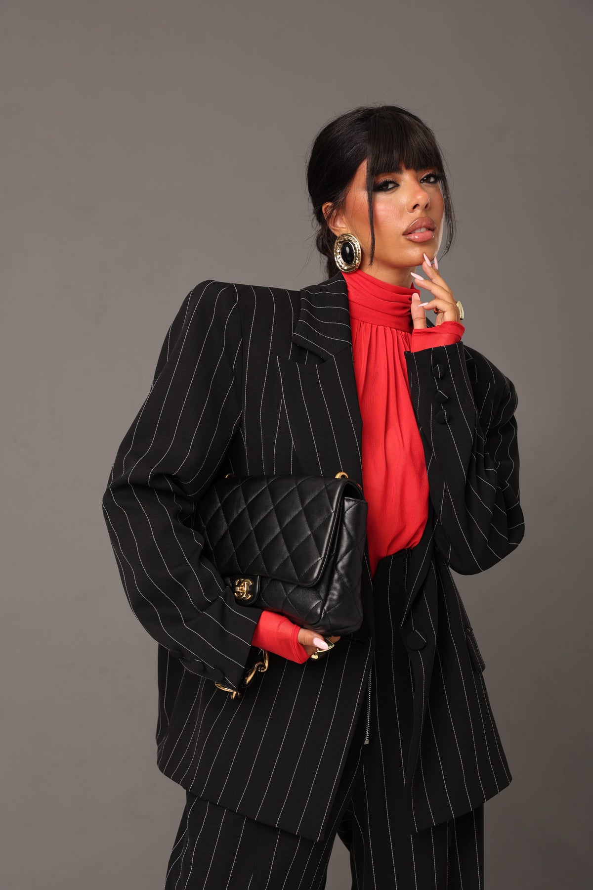 BLAZER GESSATO AMARA NERO BY MARZIA MANGO