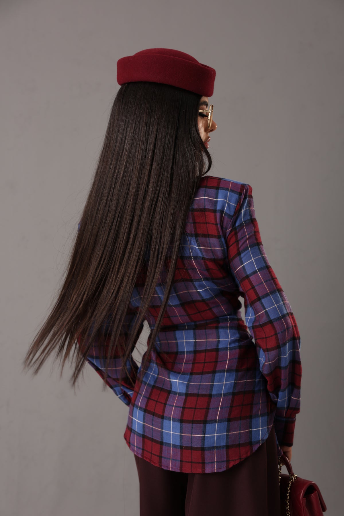 CAMICIA TARTAN ERMY BORDEAUX/BLU BY LUMINA