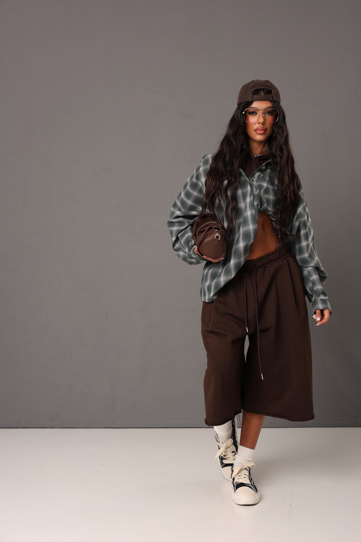 CAMICIONE TARTAN MARGY VERDE/MARRONE