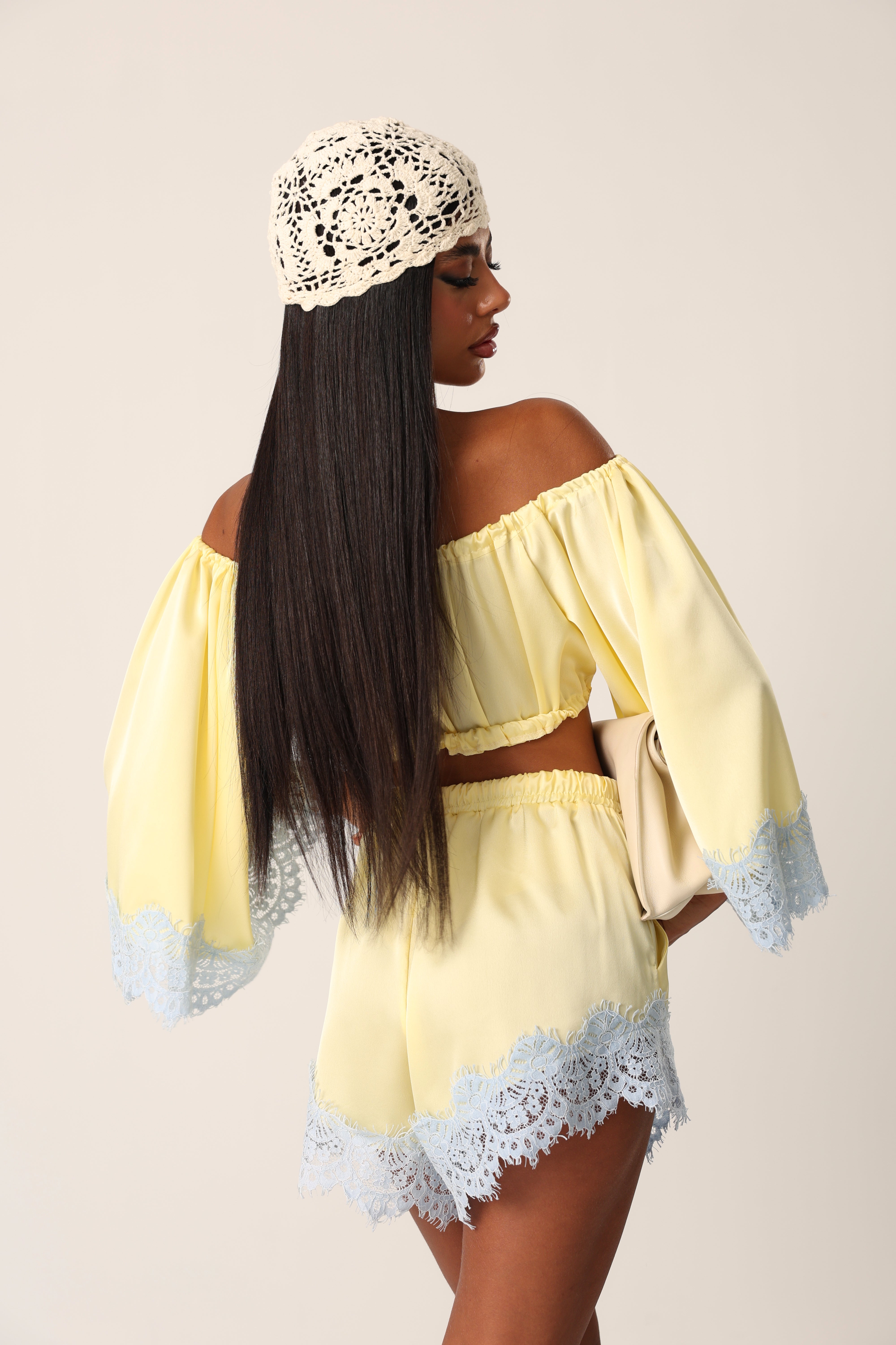 COORDINATO PIZZO DAKOTA GIALLO/AZZURRO