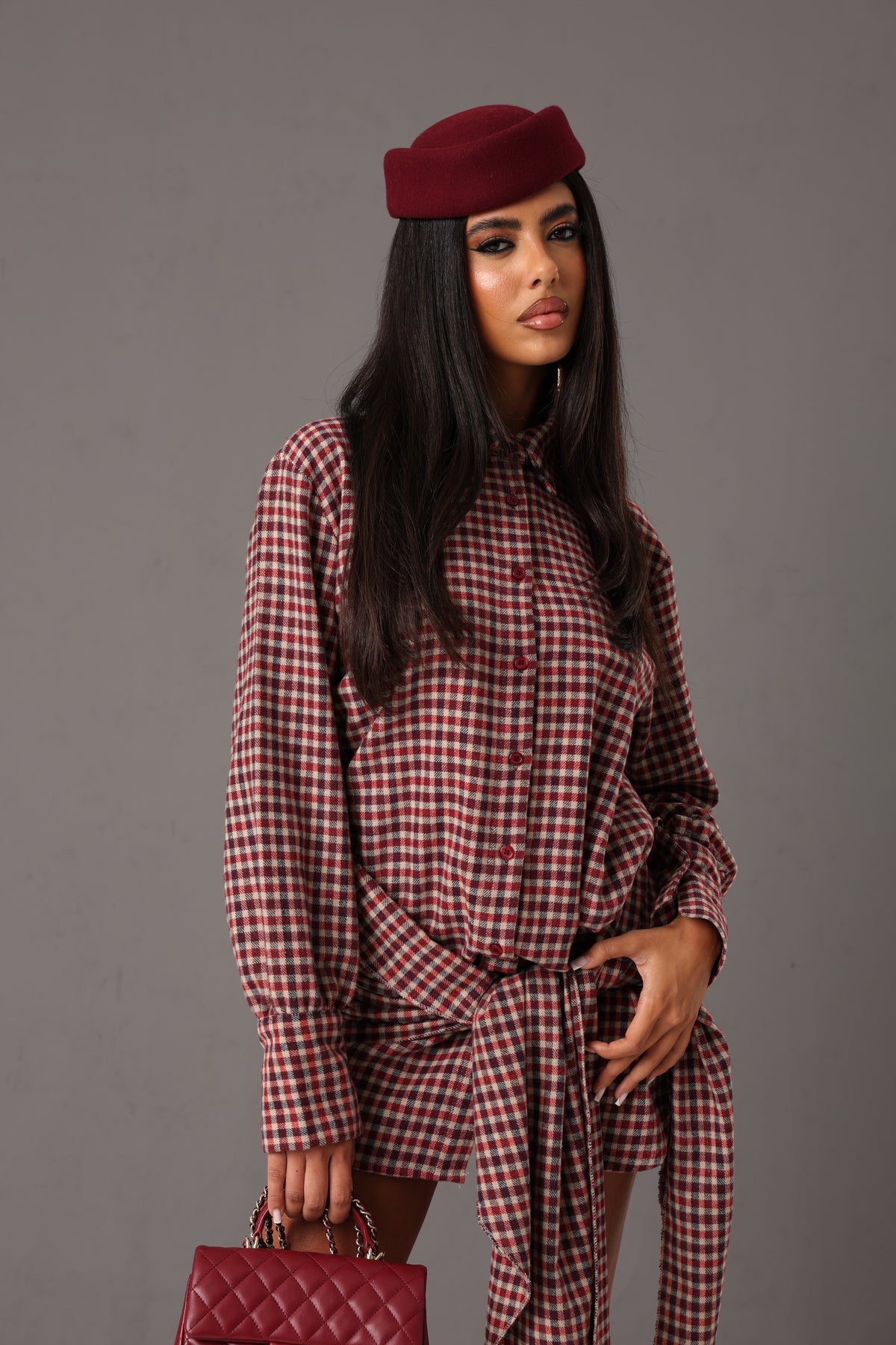 COORDINATO TARTAN BOSTON BORDEAUX