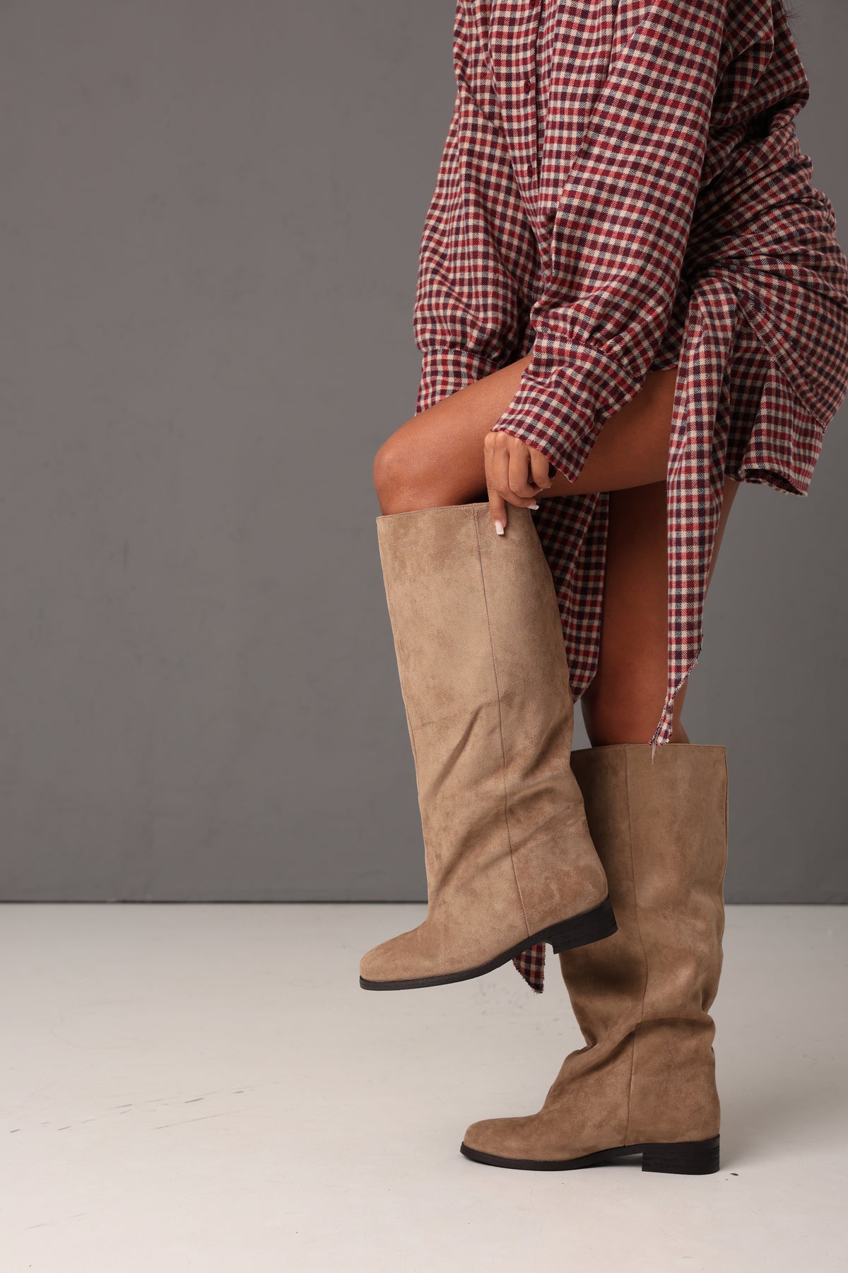 STIVALI ECOCAMOSCIO COUNTRY BEIGE