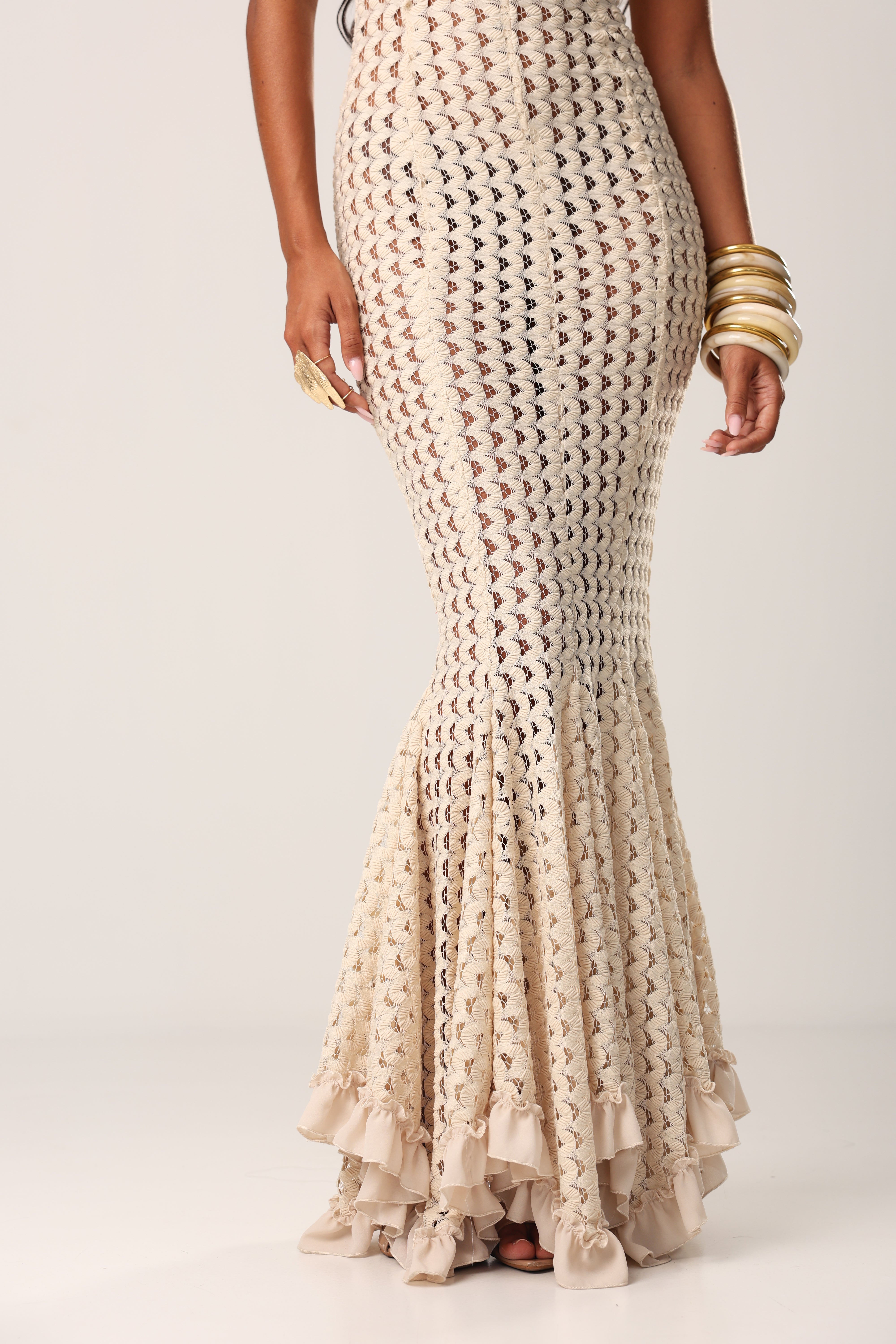 VESTITO PIZZO THE ELITE CREMA BY MARZIA MANGO