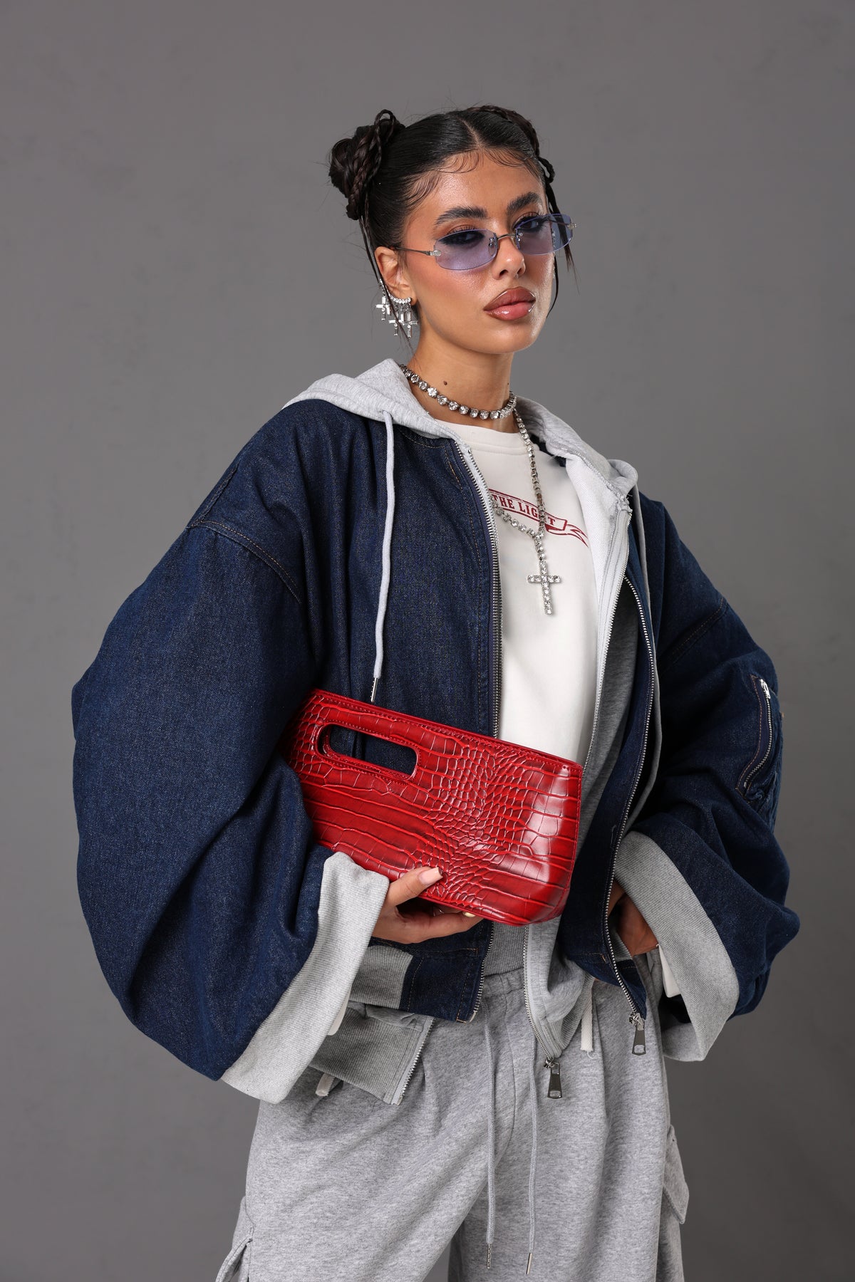 GIUBBOTTO CAPPUCCIO SUSANNE DENIM BLU