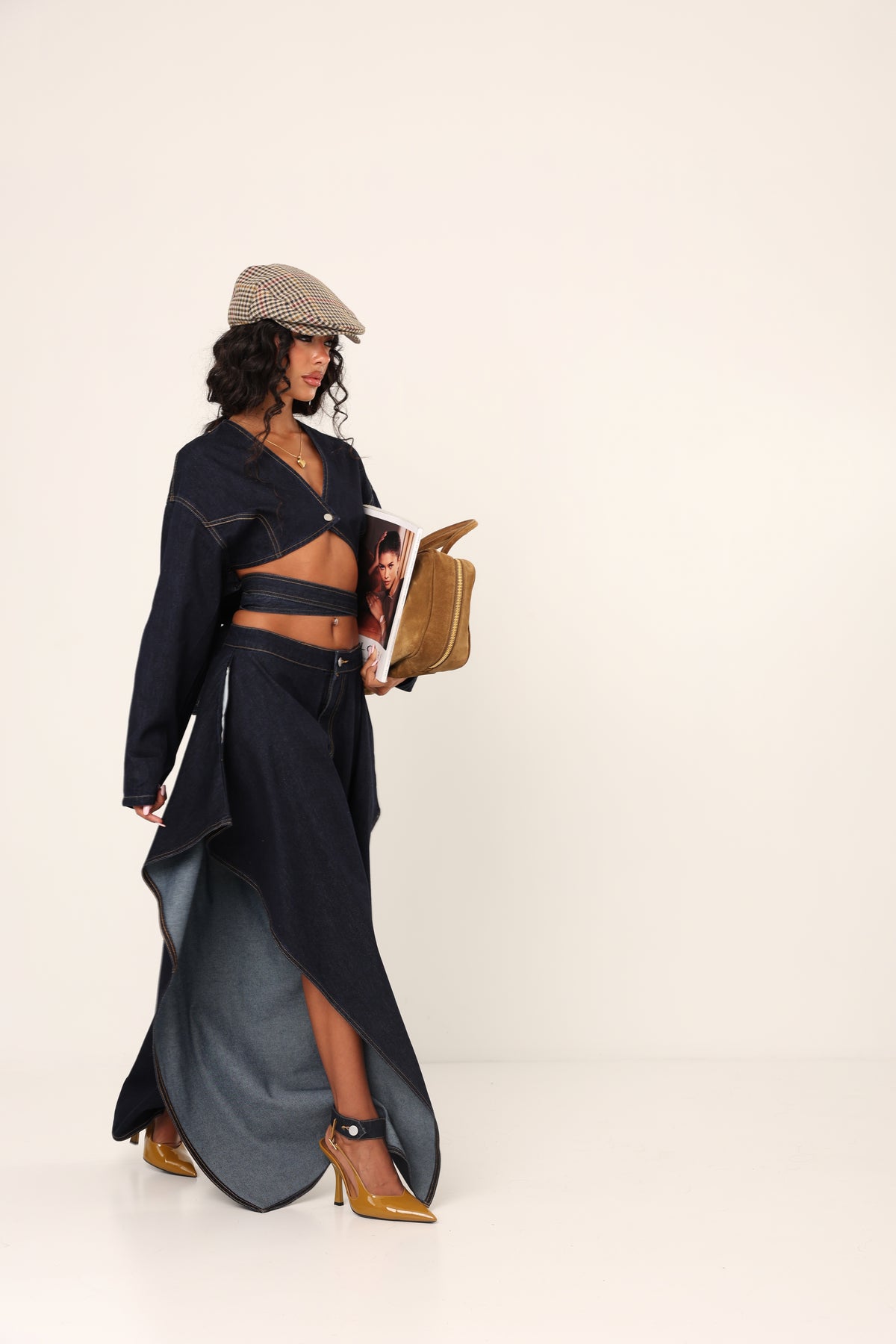 COORDINATO ADRIANA DENIM SCURO DUE PEZZI