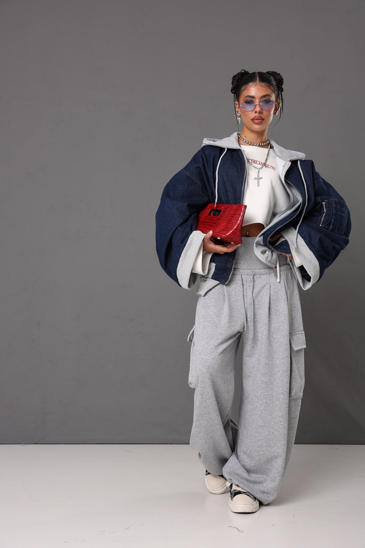GIUBBOTTO CAPPUCCIO SUSANNE DENIM BLU