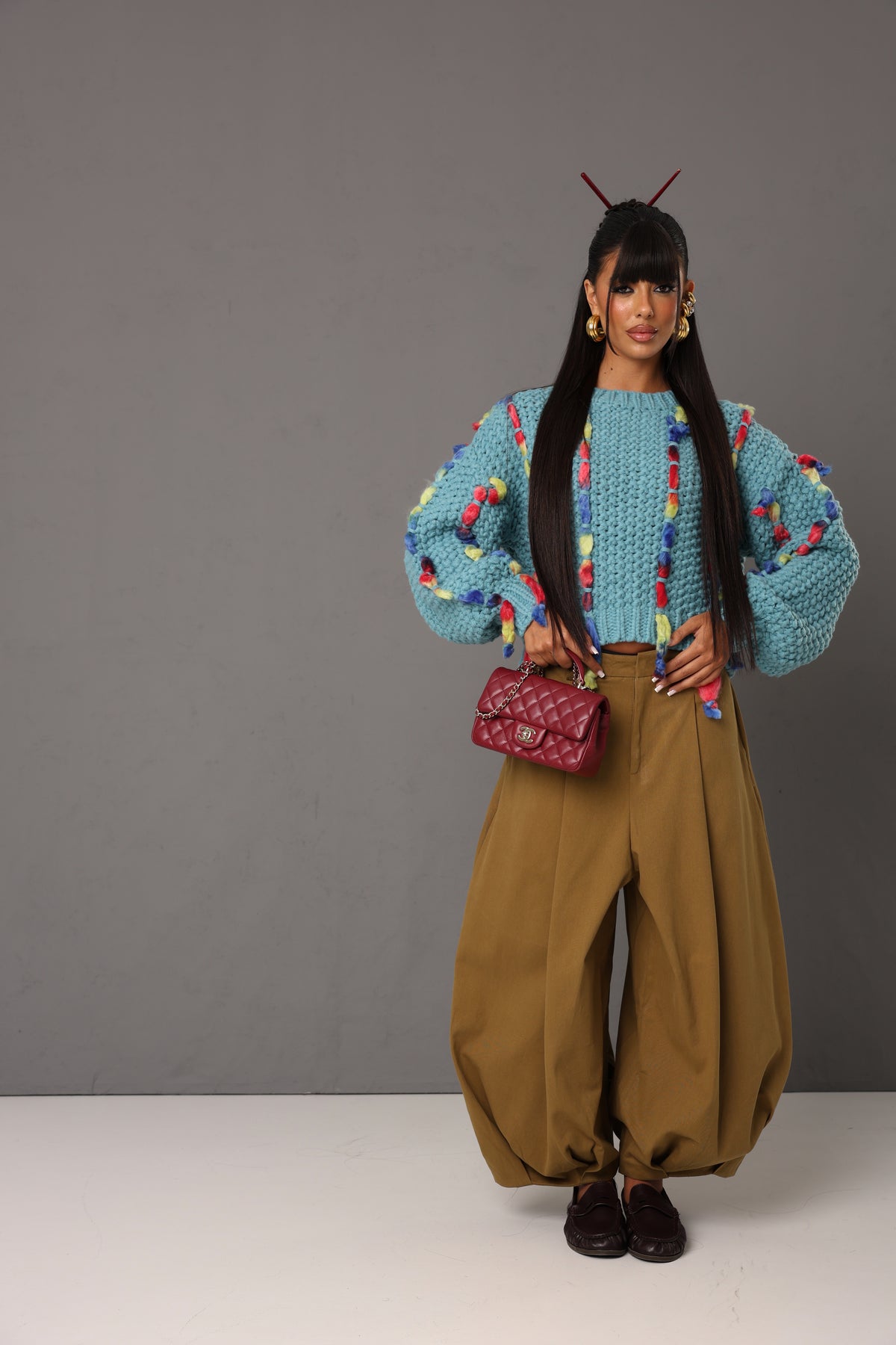 PULL INSERTI MULTICOLOR BADDY TURCHESE