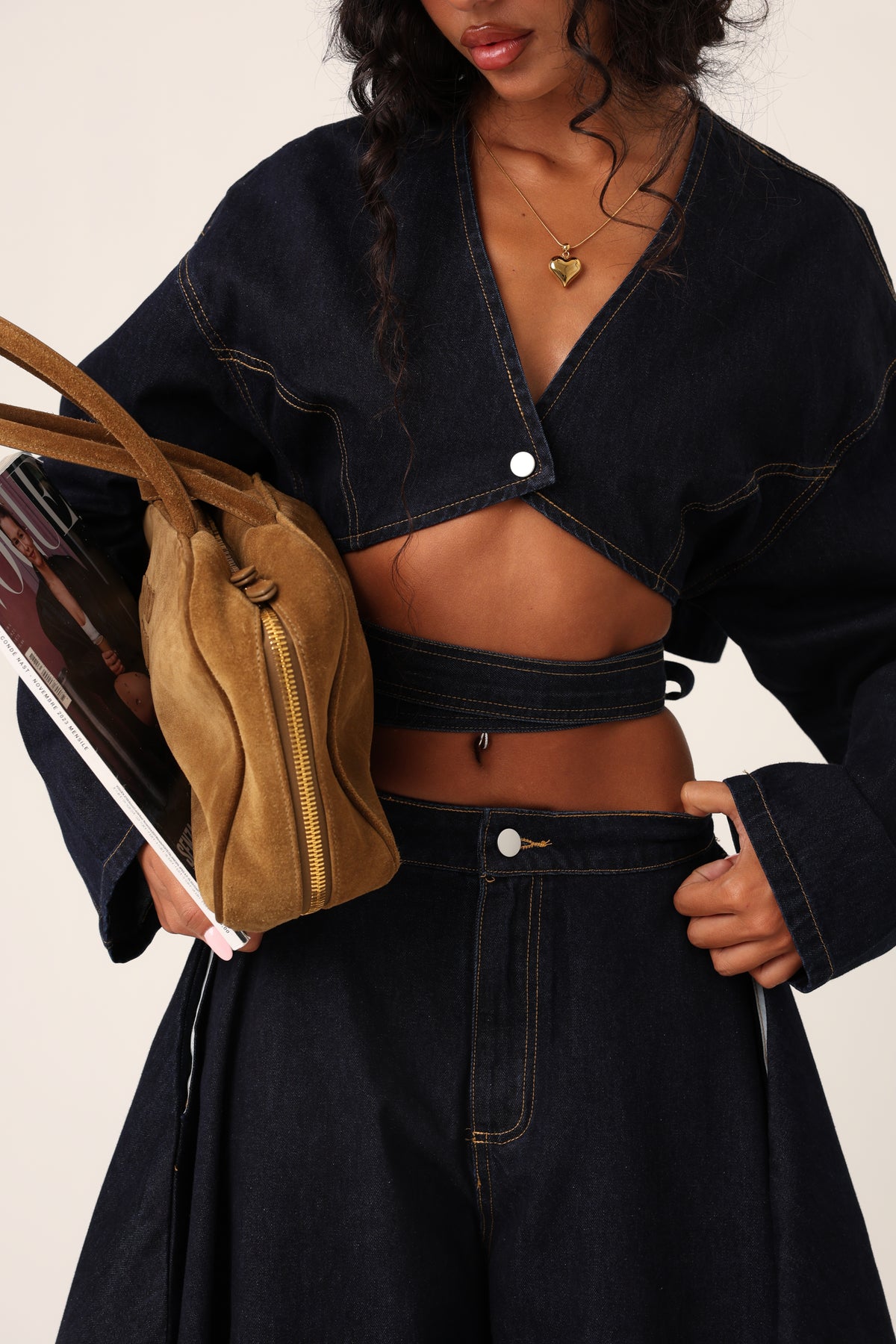 COORDINATO ADRIANA DENIM SCURO DUE PEZZI