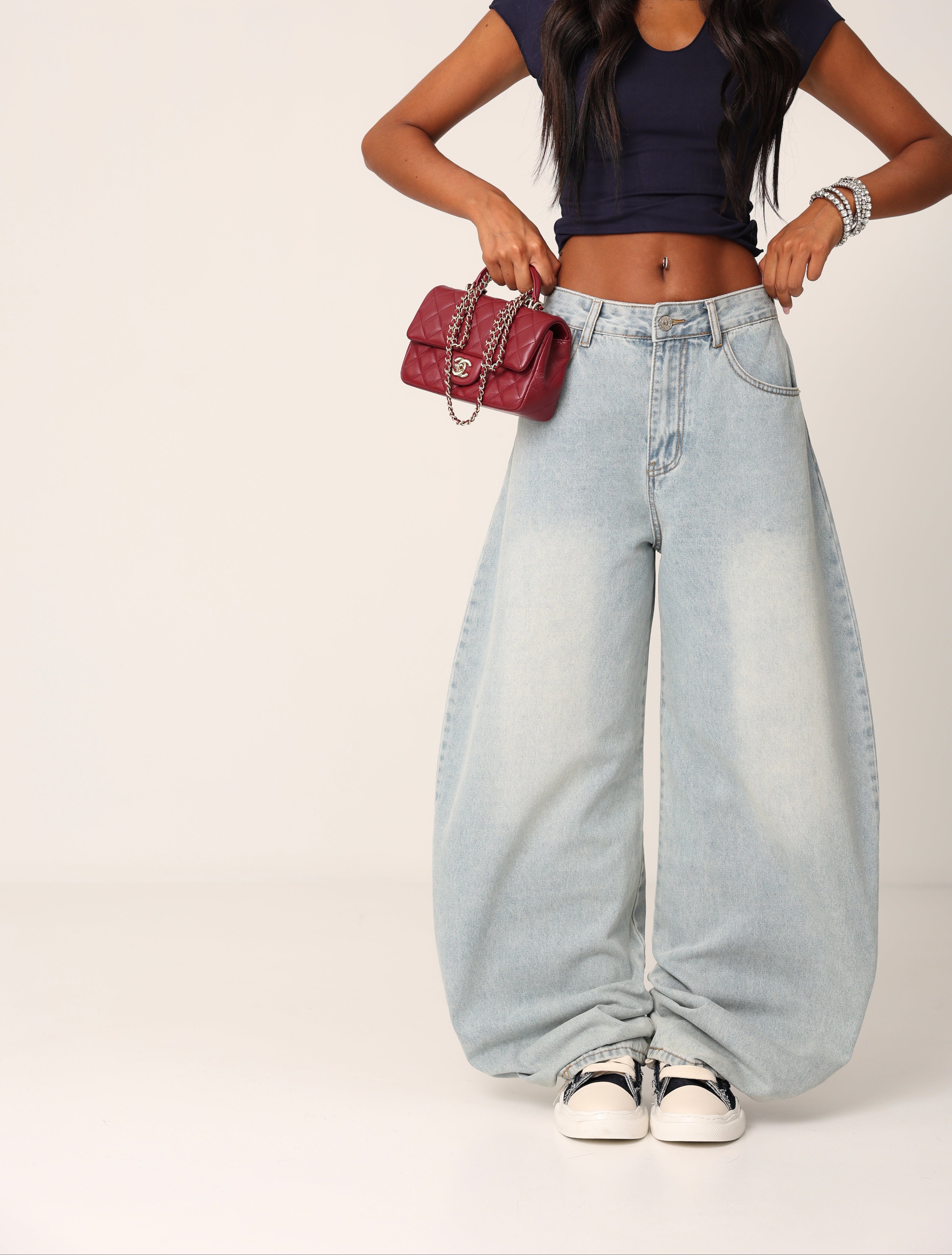 JEANS BALLOON CAROLINA DENIM CHIARO