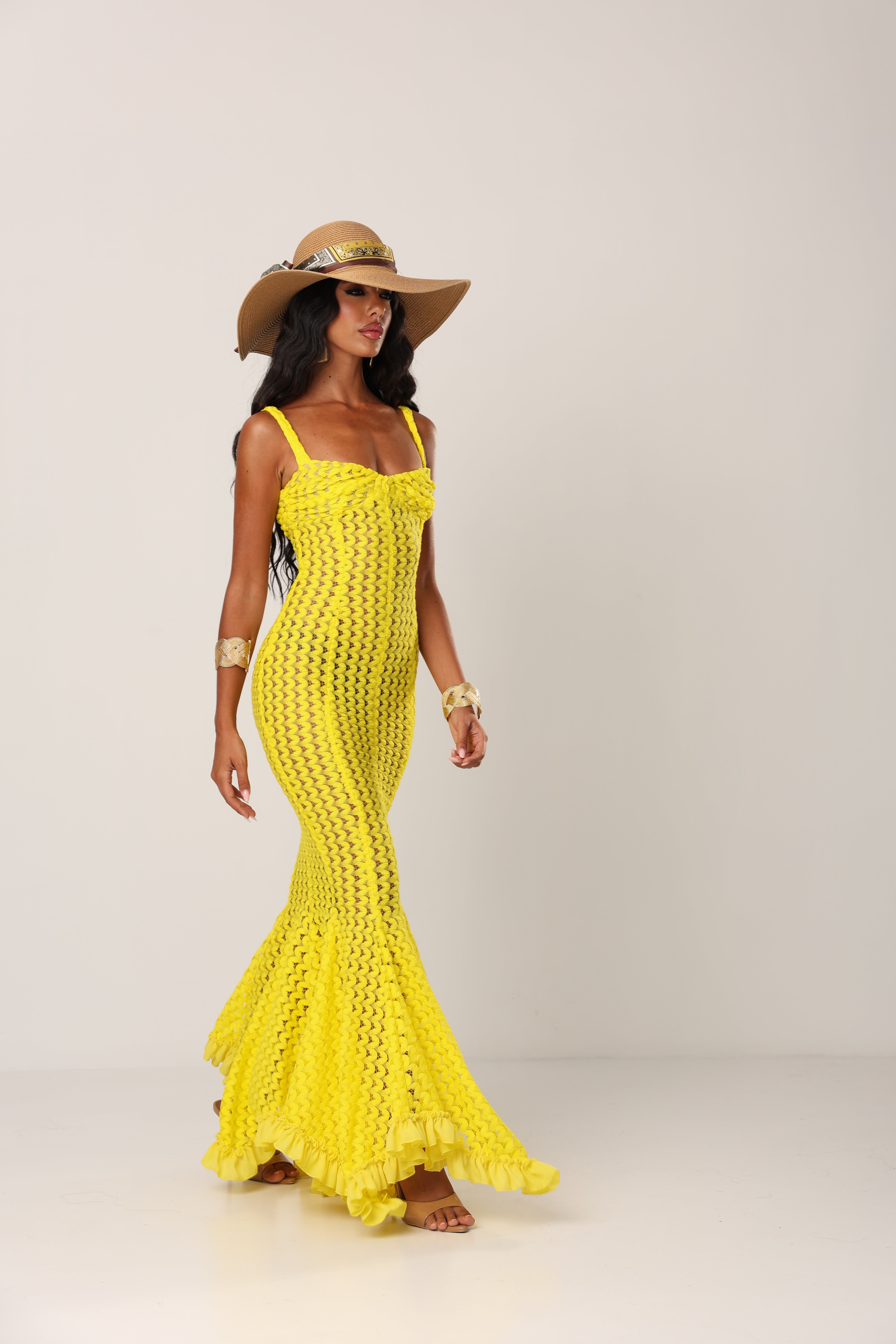 VESTITO PIZZO THE ELITE BALZE GIALLO BY MARZIA MANGO