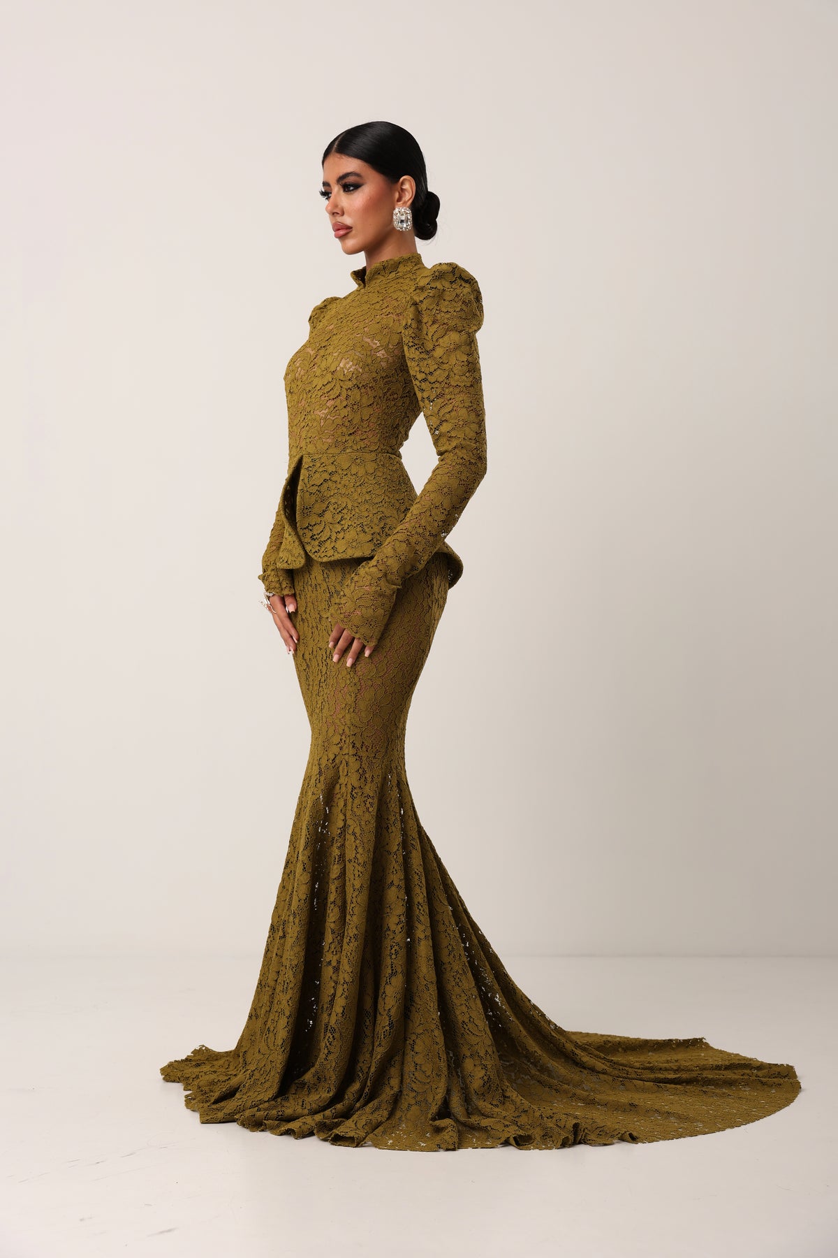 VESTITO PIZZO DARK PROMISE PISTACCHIO BY MARZIA MANGO