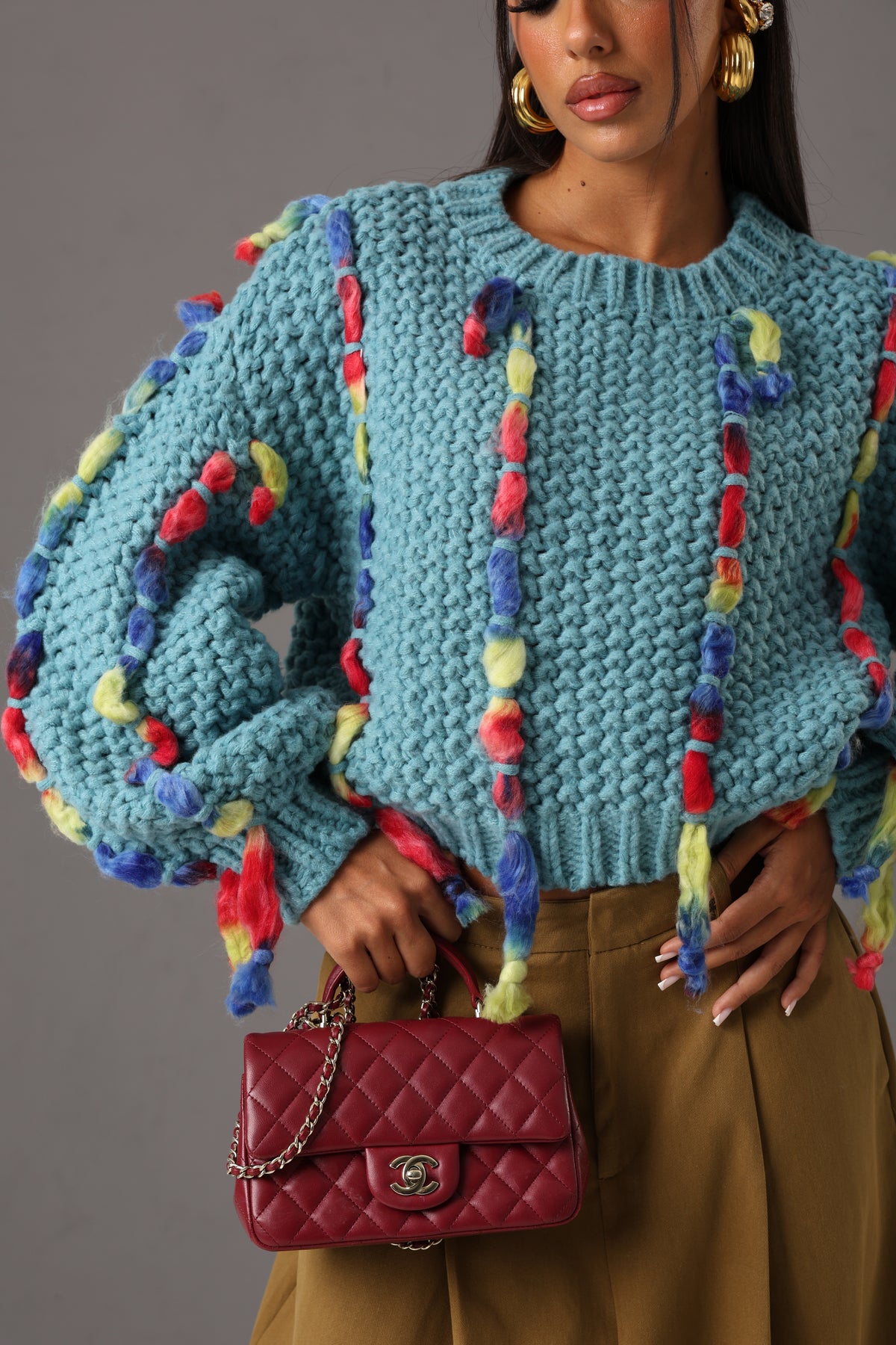 PULL INSERTI MULTICOLOR BADDY TURCHESE