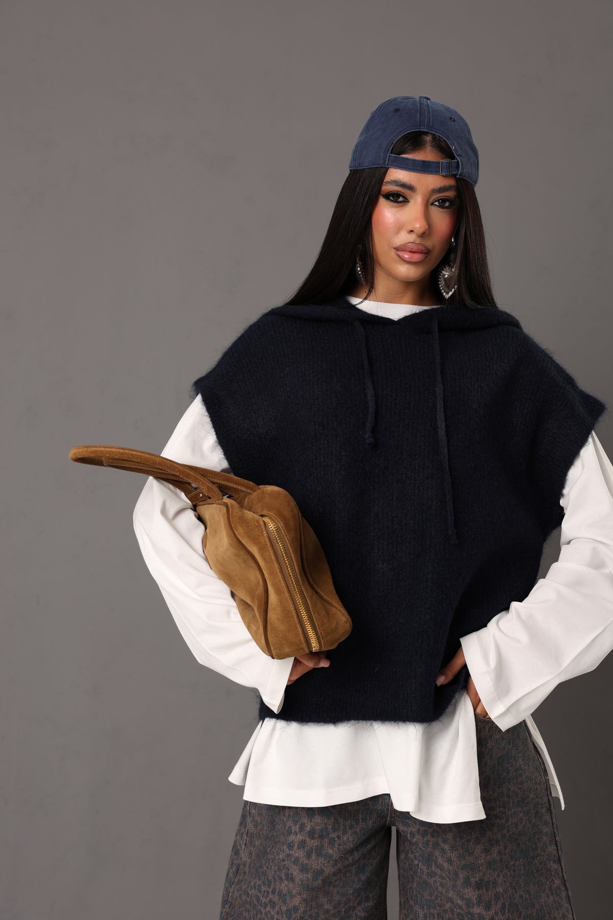 GILET CAPPUCCIO SHARYN BLU NAVY