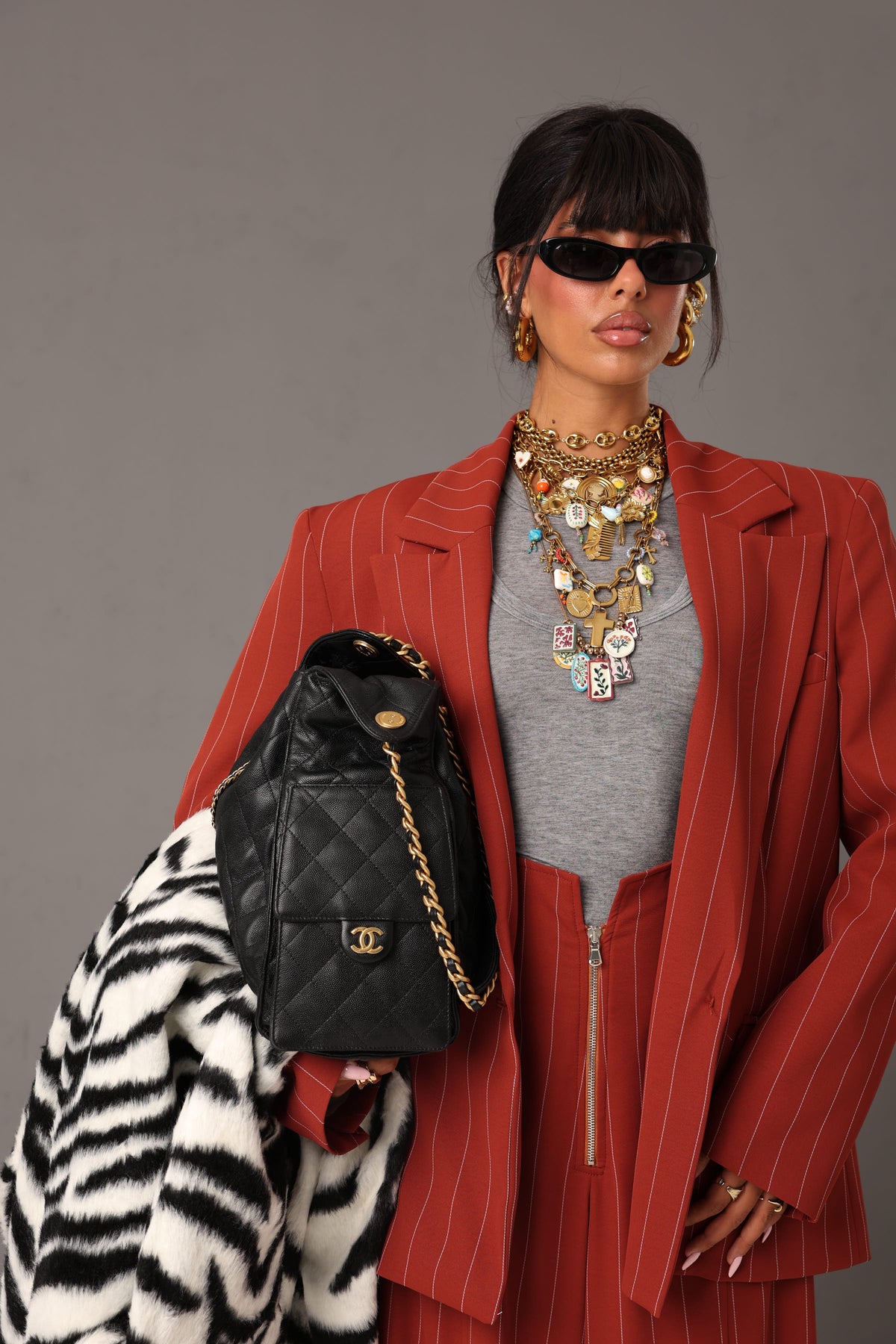 BLAZER GESSATO AMARA RUGGINE BY MARZIA MANGO