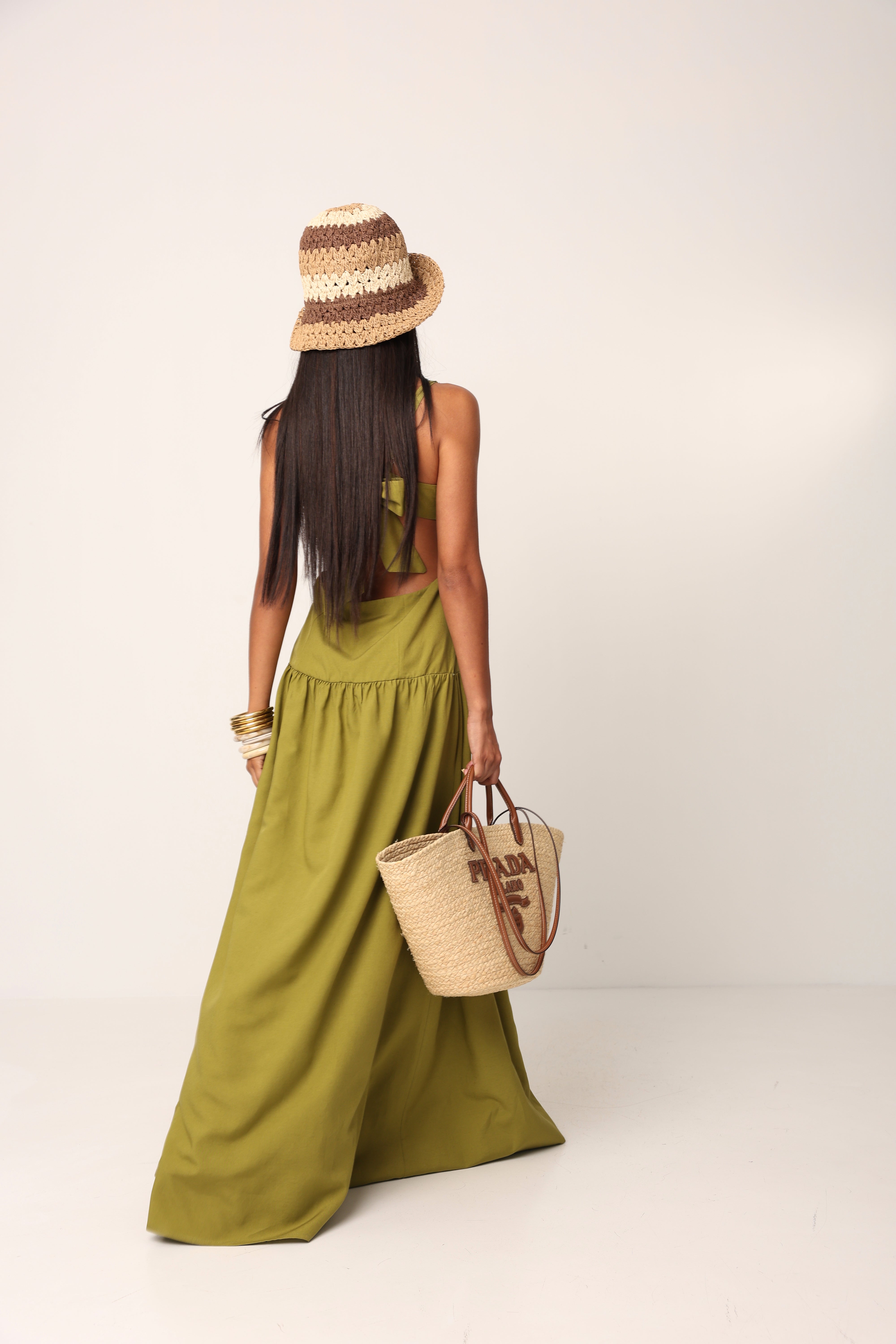 VESTITO LINO HADID VERDE