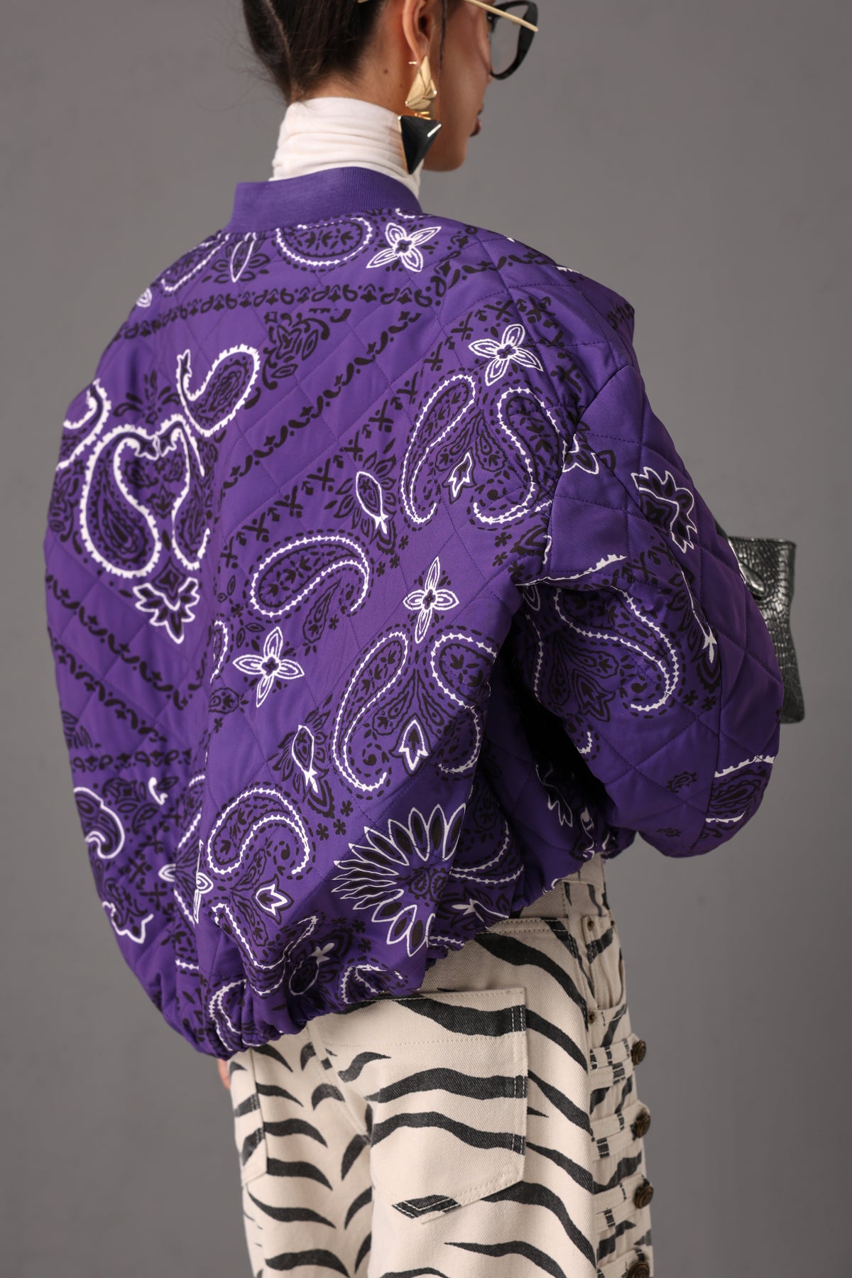 BOMBER TRAPUNTATO PAISLEY STEFF VIOLA BY LUMINA